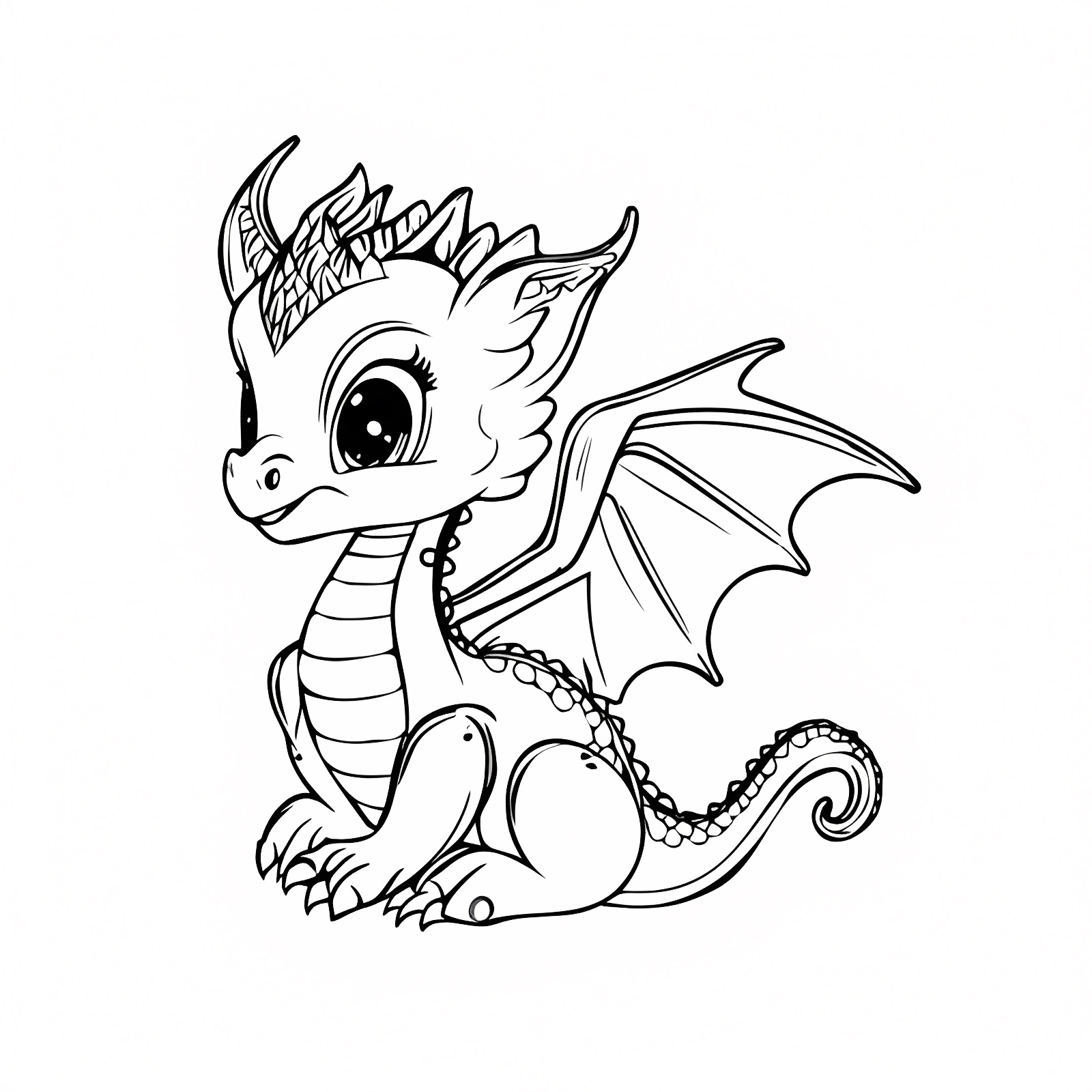 Dragon qui crache du feu — Coloriage à imprimer gratuit