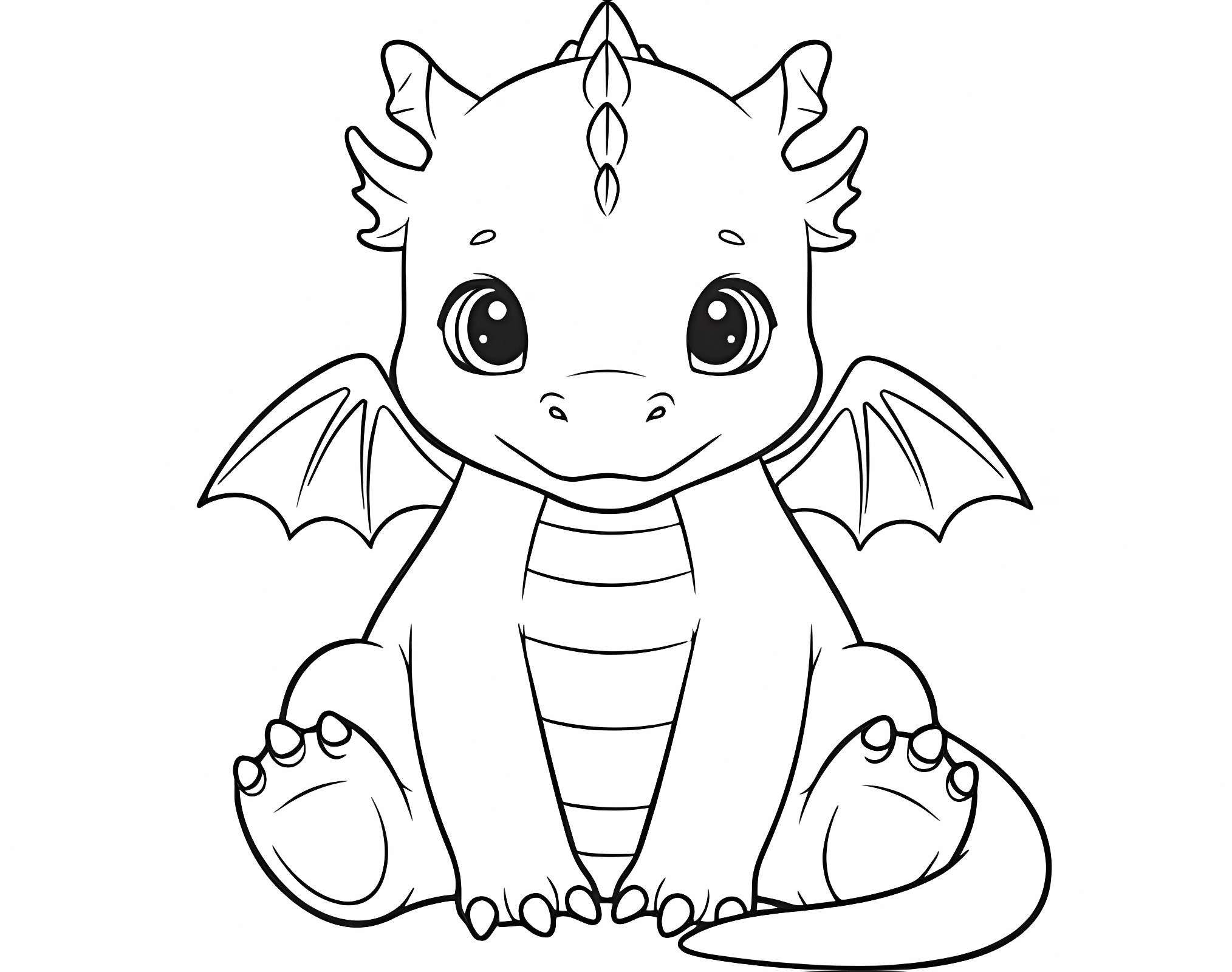 Petit dragon espiègle — Coloriage à imprimer gratuit