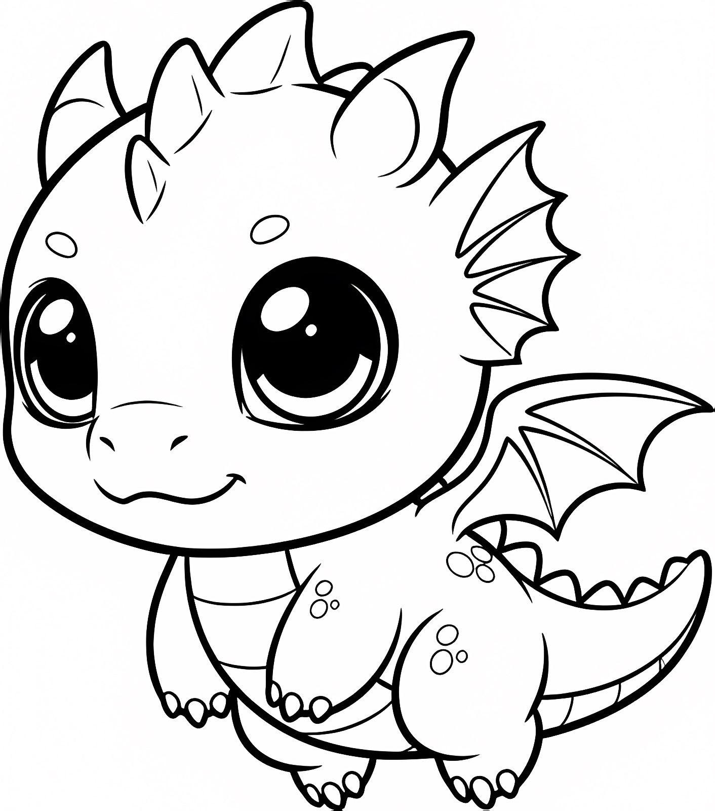 Dragon souriant — Coloriage à imprimer gratuit