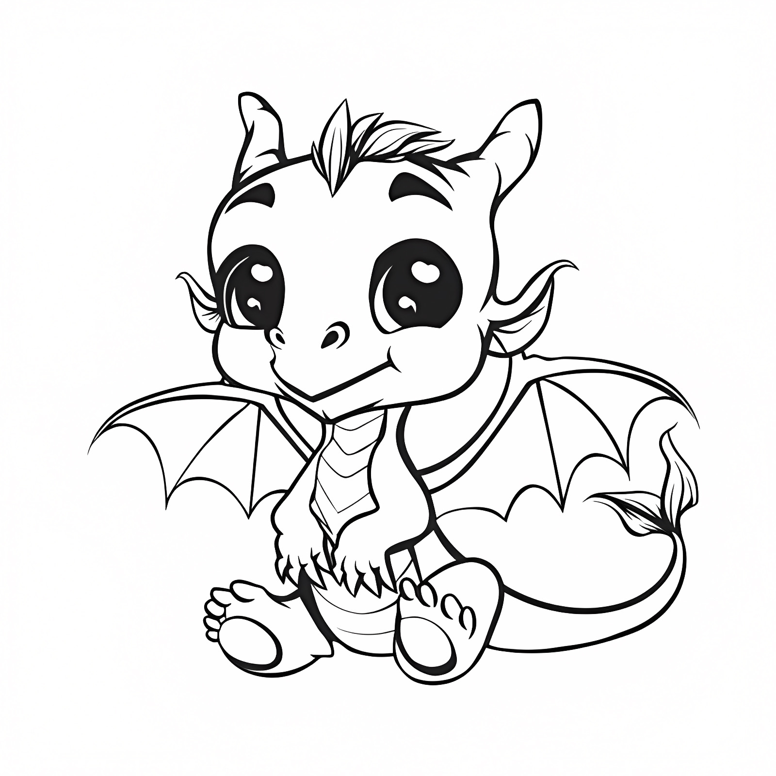 Bébé dragon mignon — Coloriage à imprimer gratuit