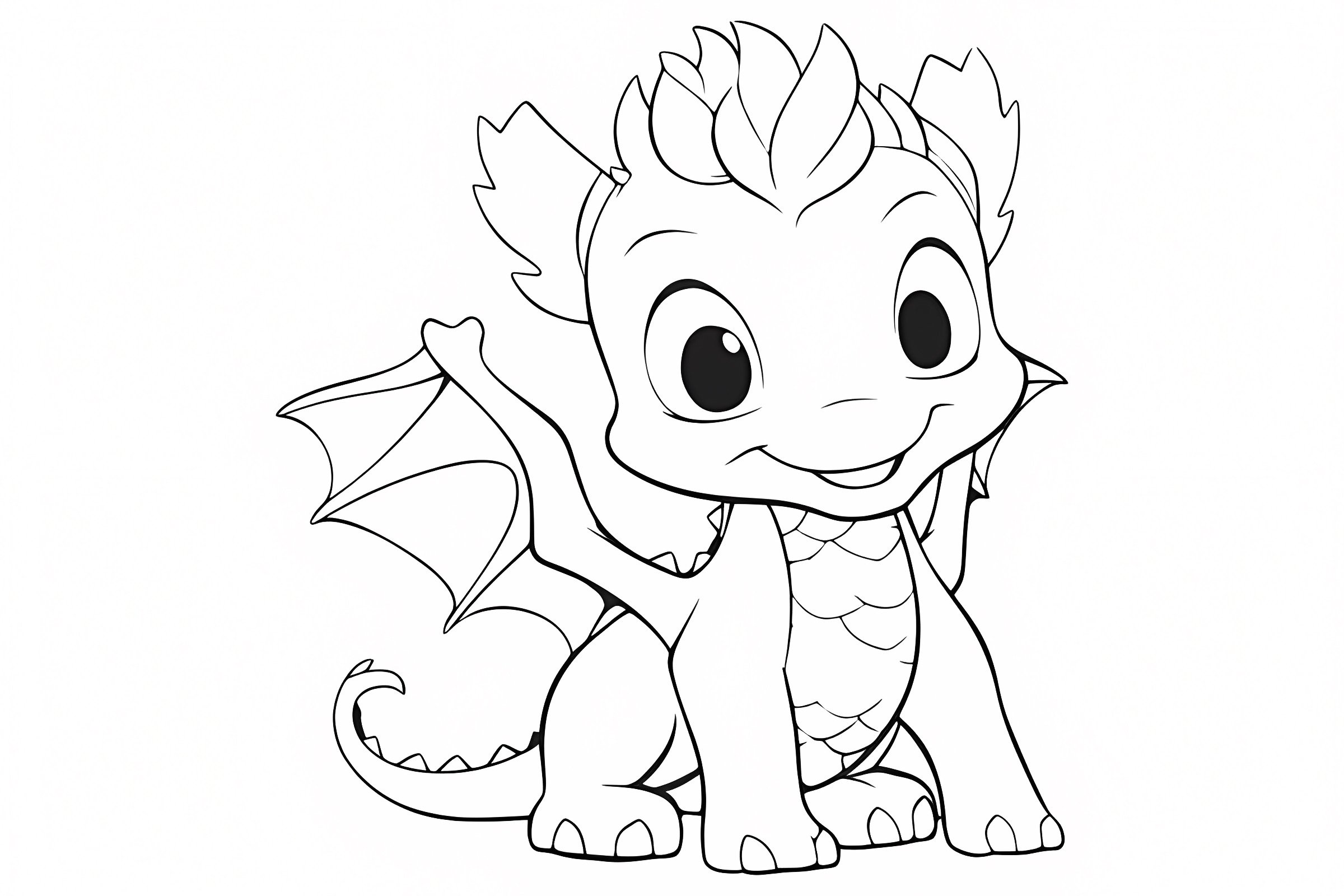 Dragon souriant — Coloriage à imprimer gratuit