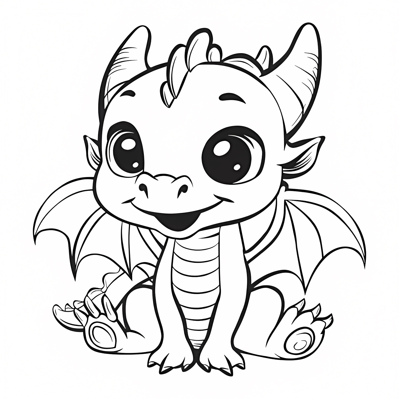 Bébé dragon mignon — Coloriage à imprimer gratuit