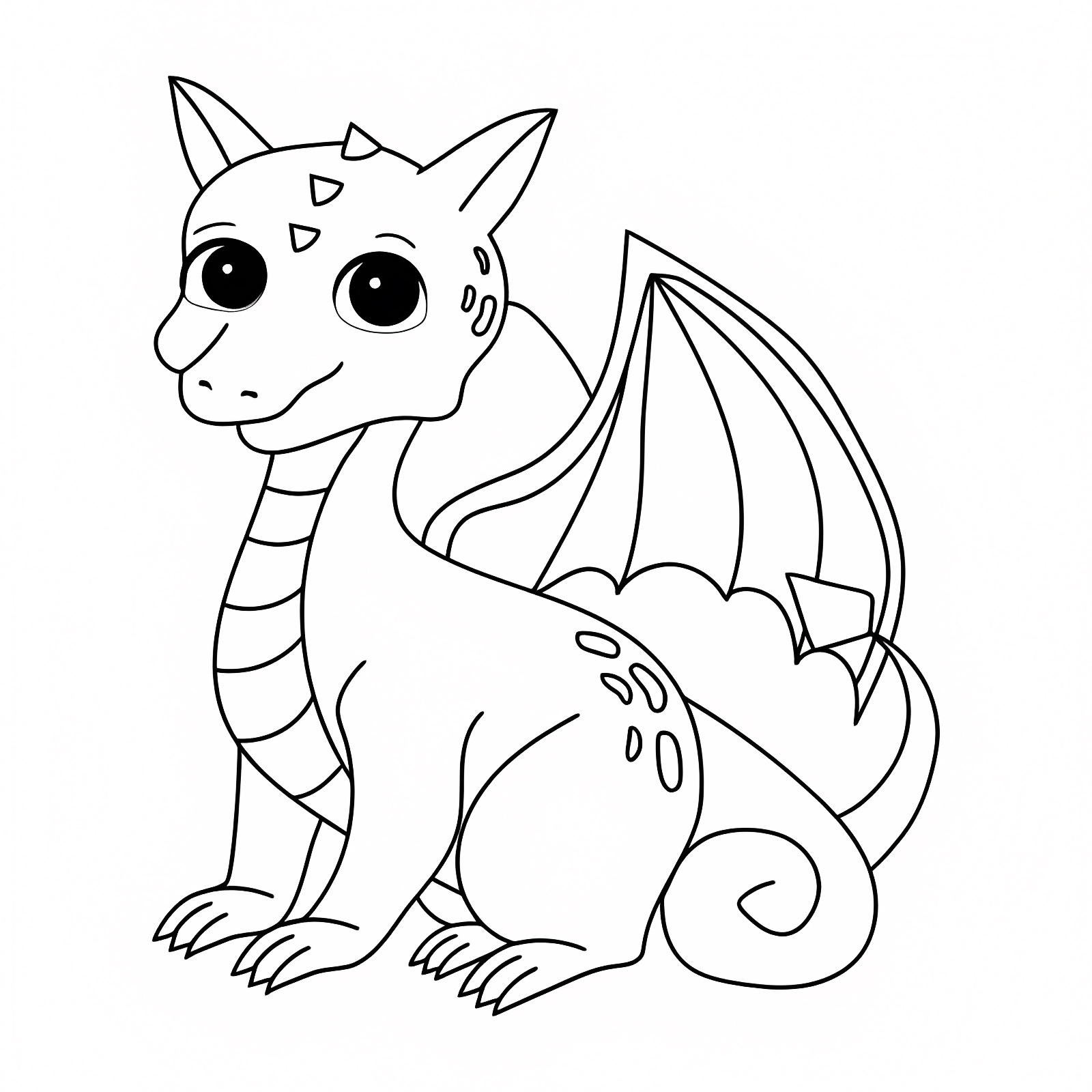 Dragon ailé — Coloriage à imprimer gratuit