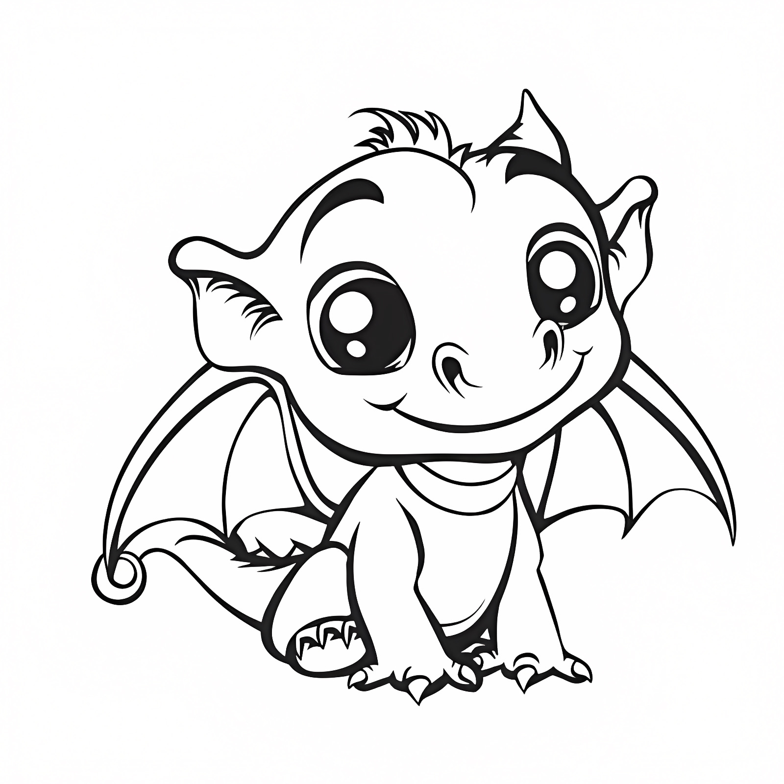 Dragon qui crache du feu — Coloriage à imprimer gratuit