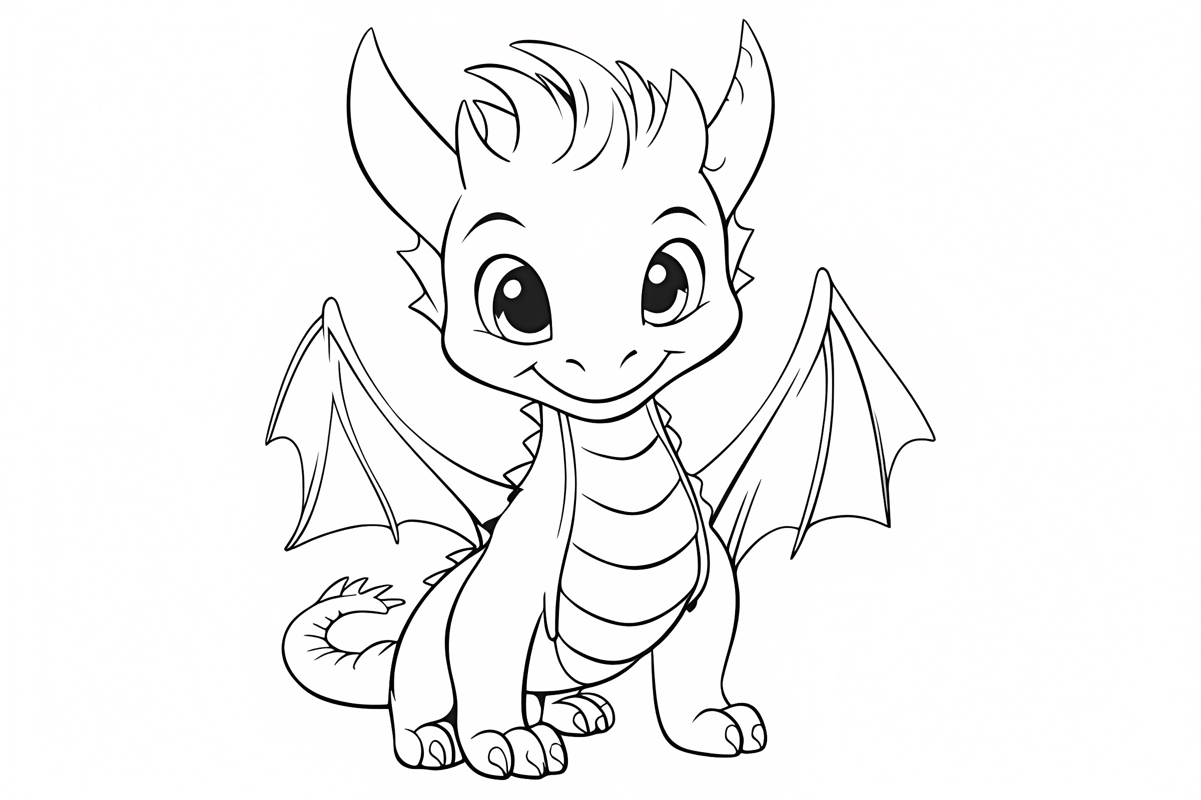 Petit dragon espiègle — Coloriage à imprimer gratuit