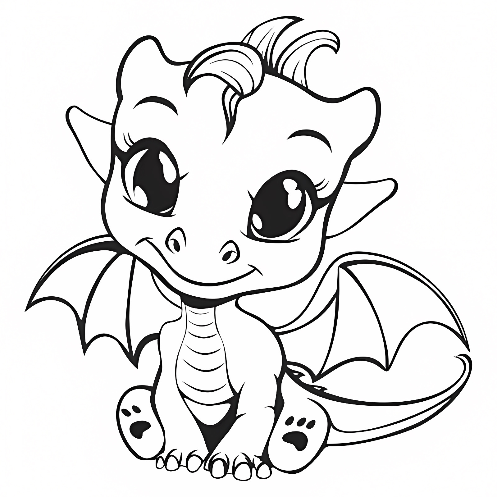 Dragon magique — Coloriage à imprimer gratuit