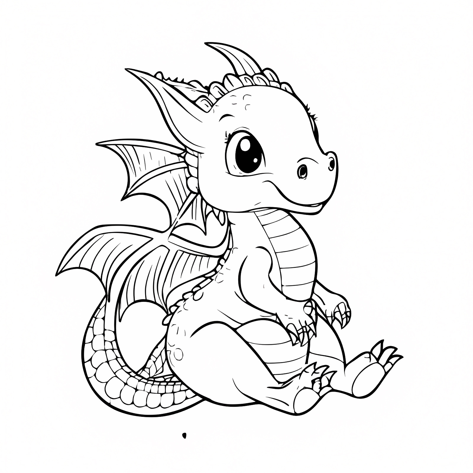 Dragon souriant — Coloriage à imprimer gratuit