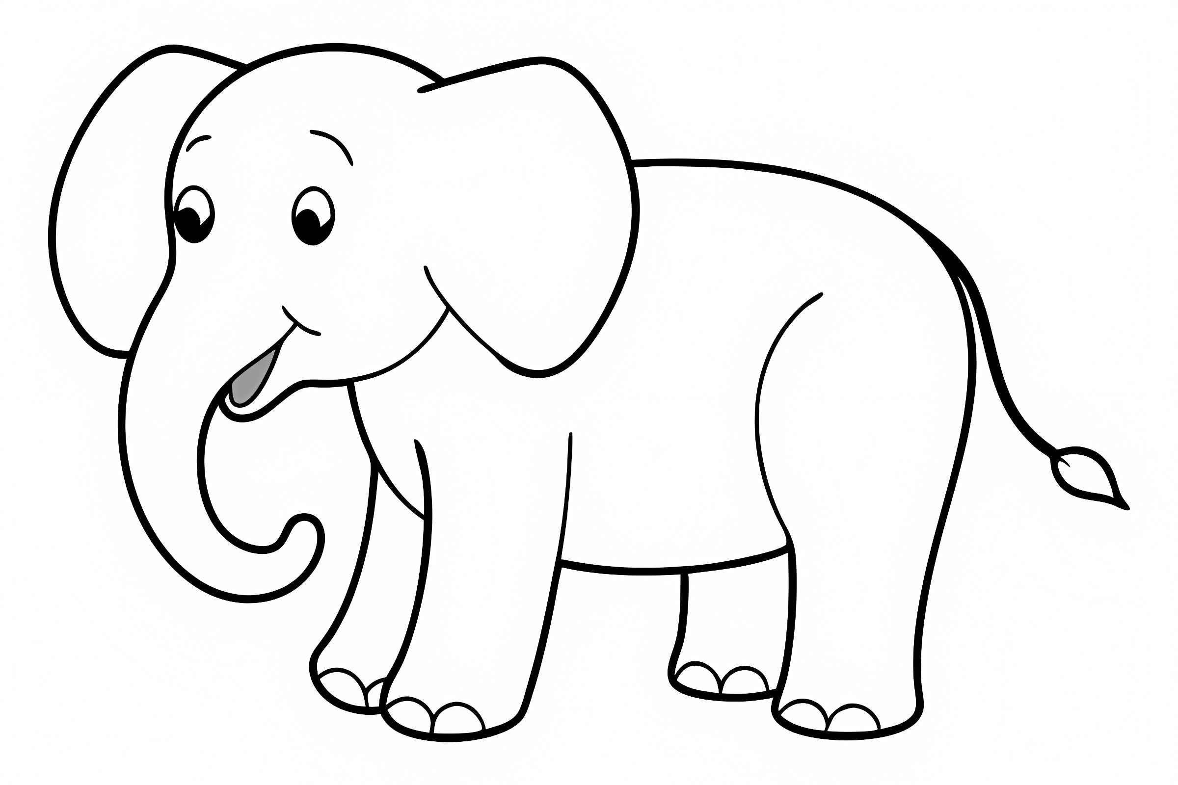 Éléphant drôle — Coloriage à imprimer gratuit