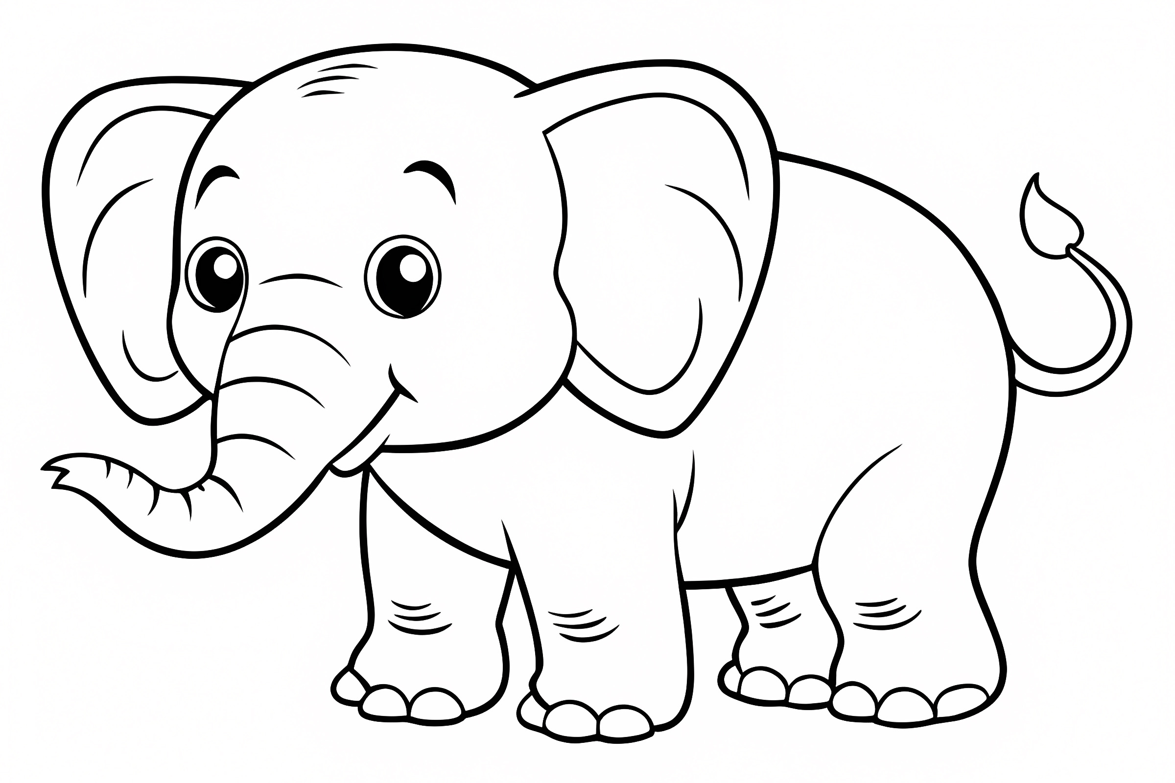Éléphant dessin animé — Coloriage à imprimer gratuit