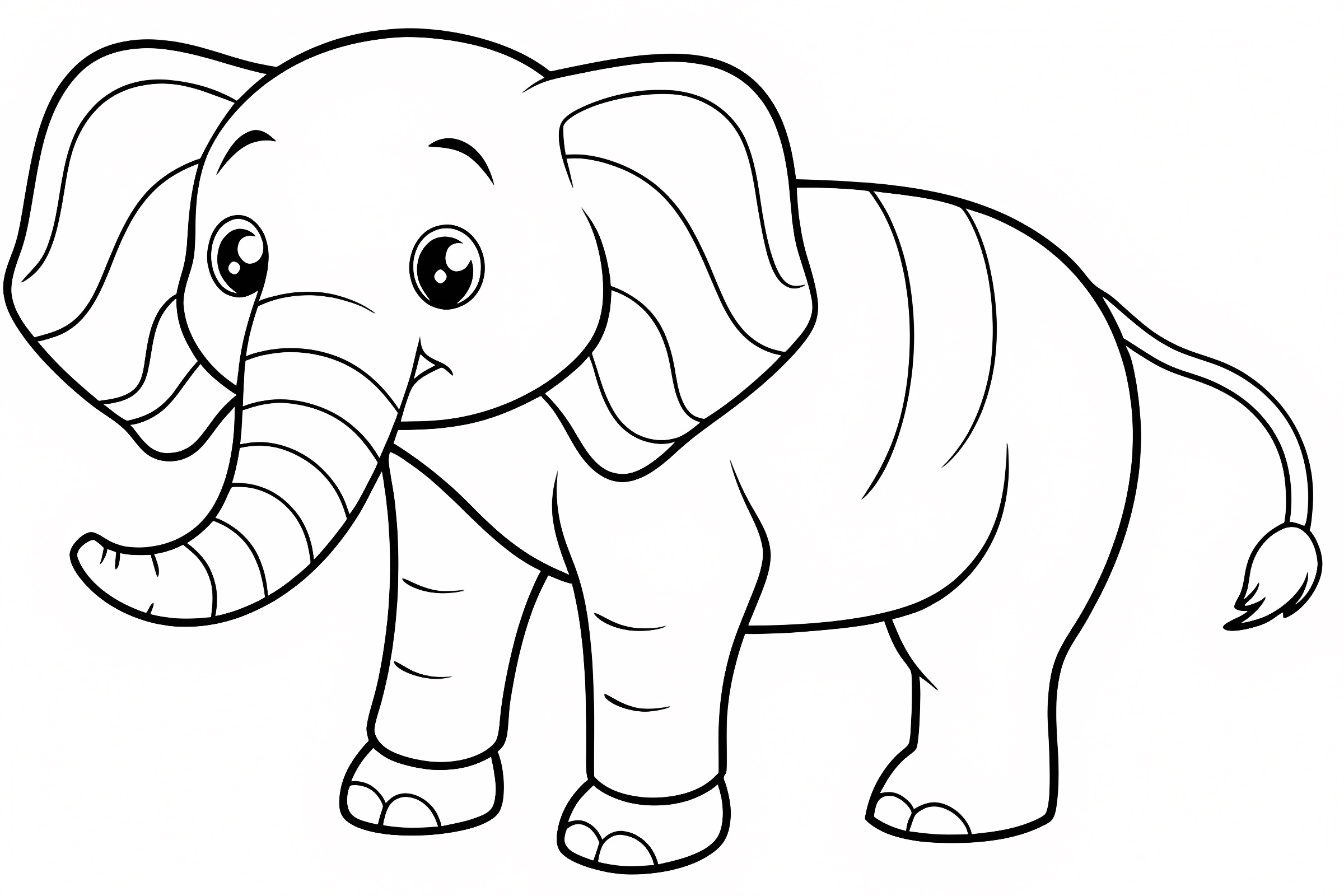 Éléphant gros yeux — Coloriage à imprimer gratuit