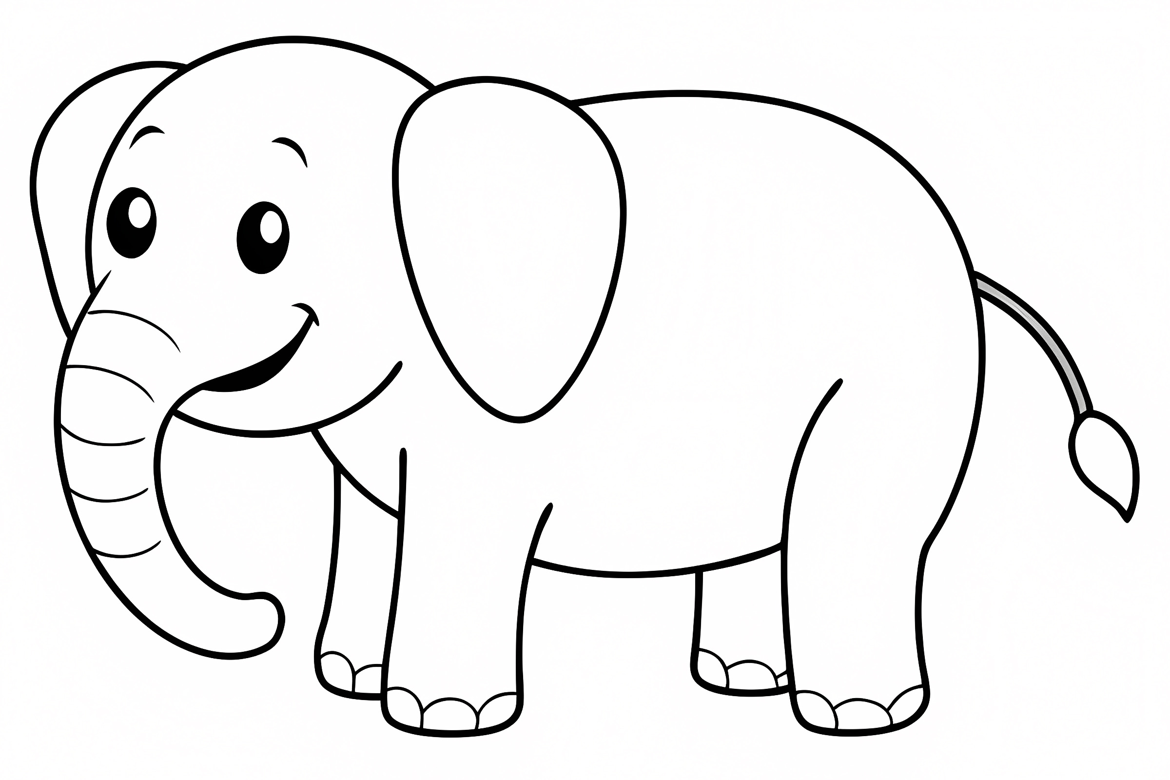 Éléphant illustration drôle — Coloriage à imprimer gratuit