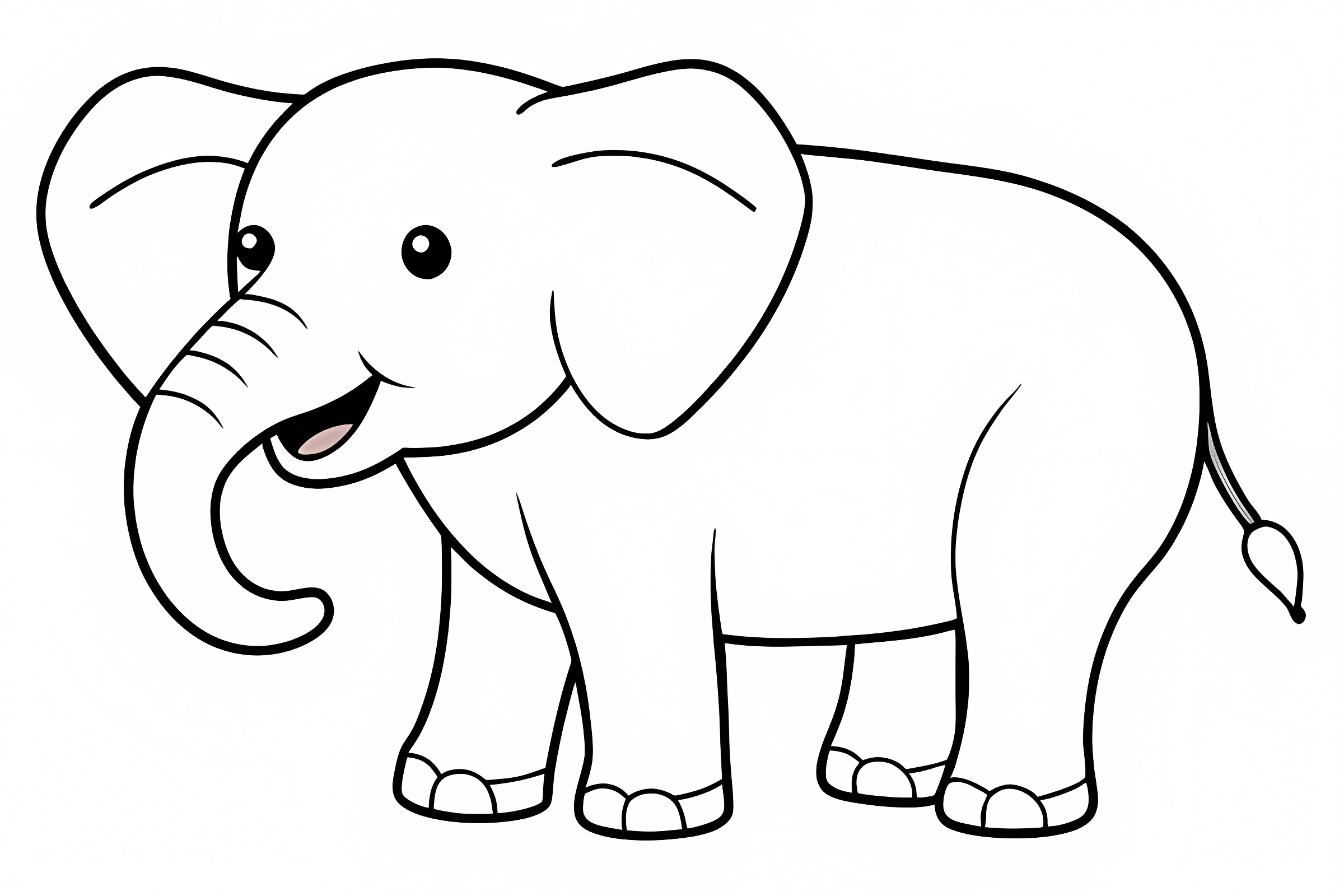 Éléphant clipart — Coloriage à imprimer gratuit