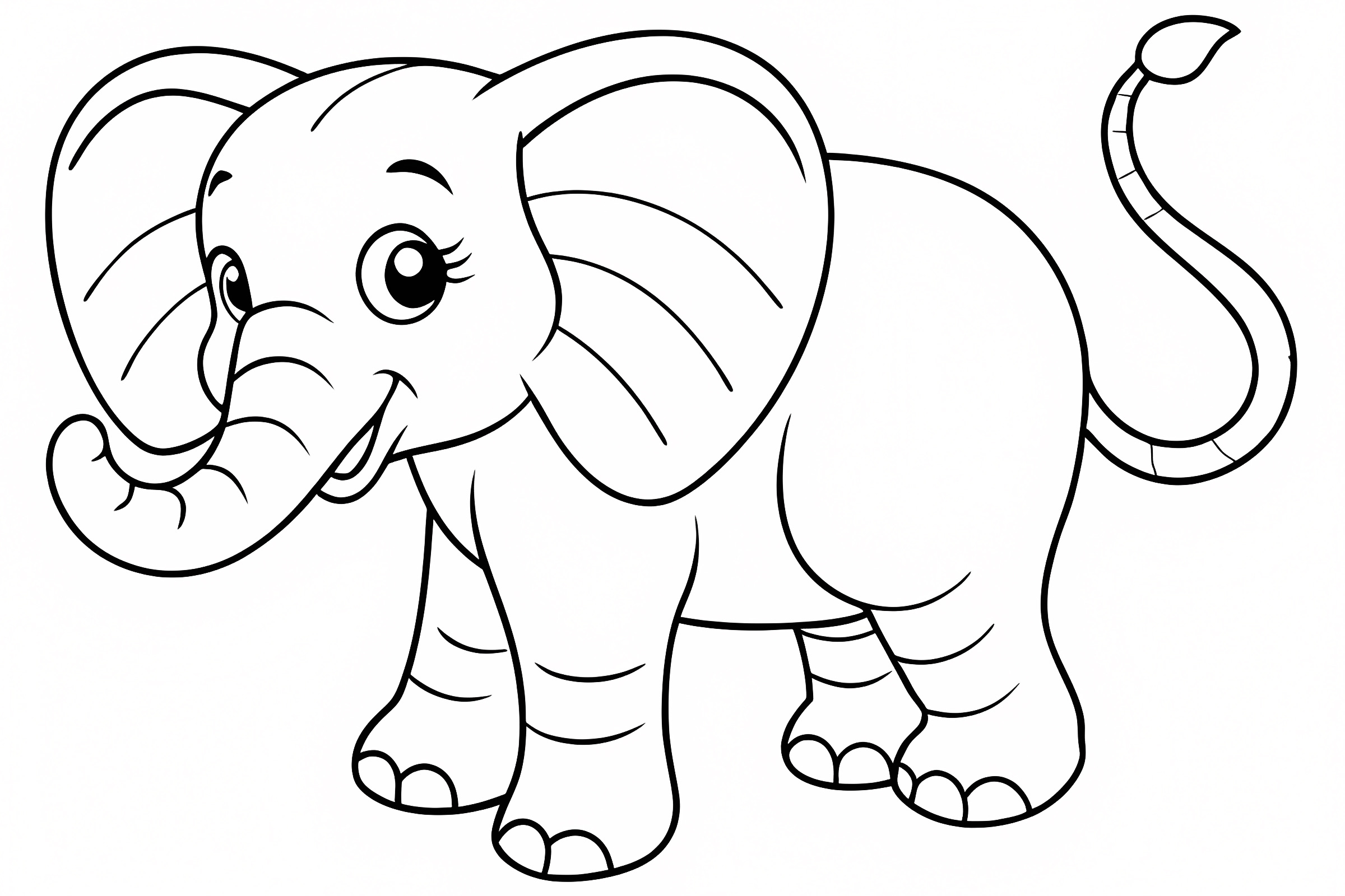 Bébé éléphant — Coloriage à imprimer gratuit