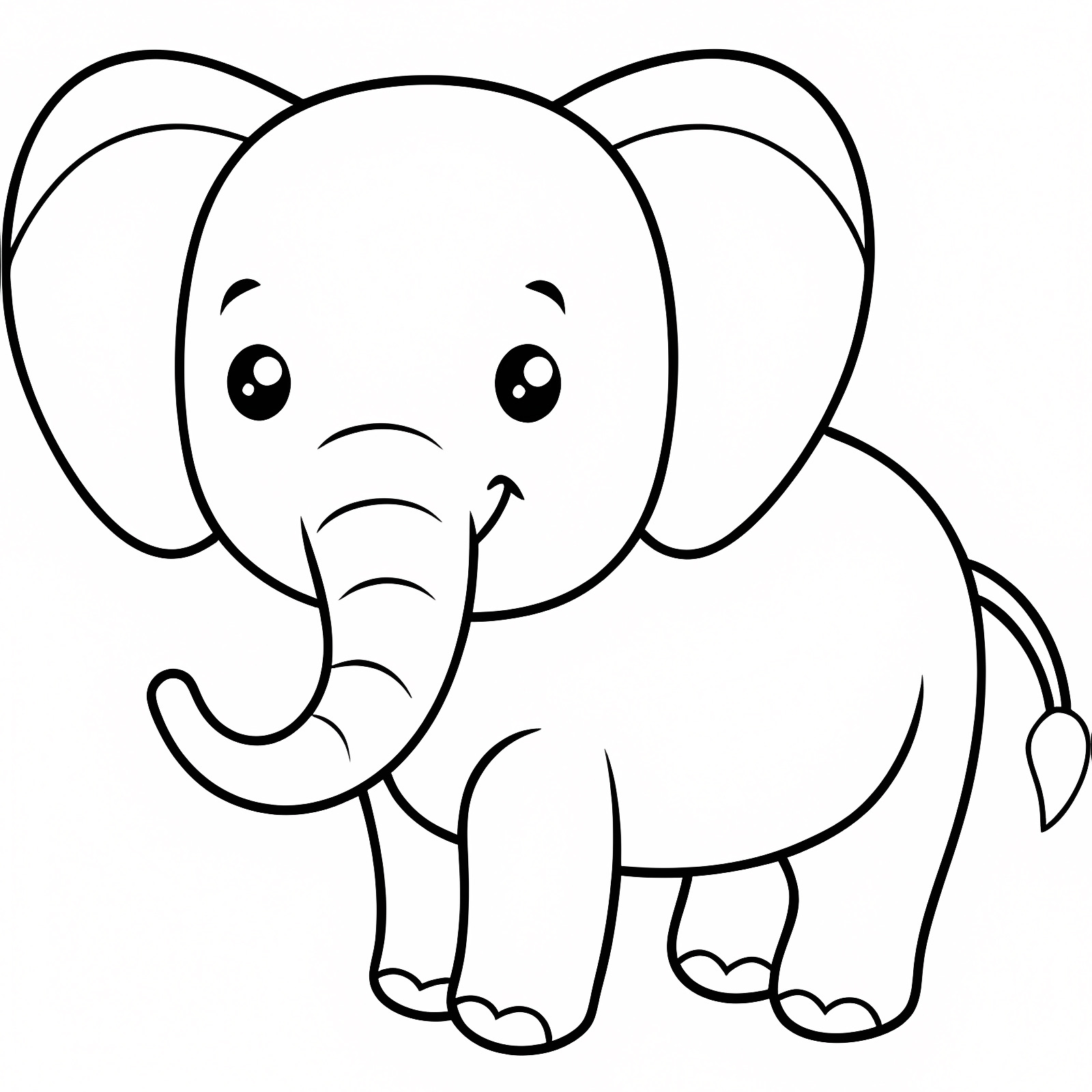 Éléphant mignon — Coloriage à imprimer gratuit