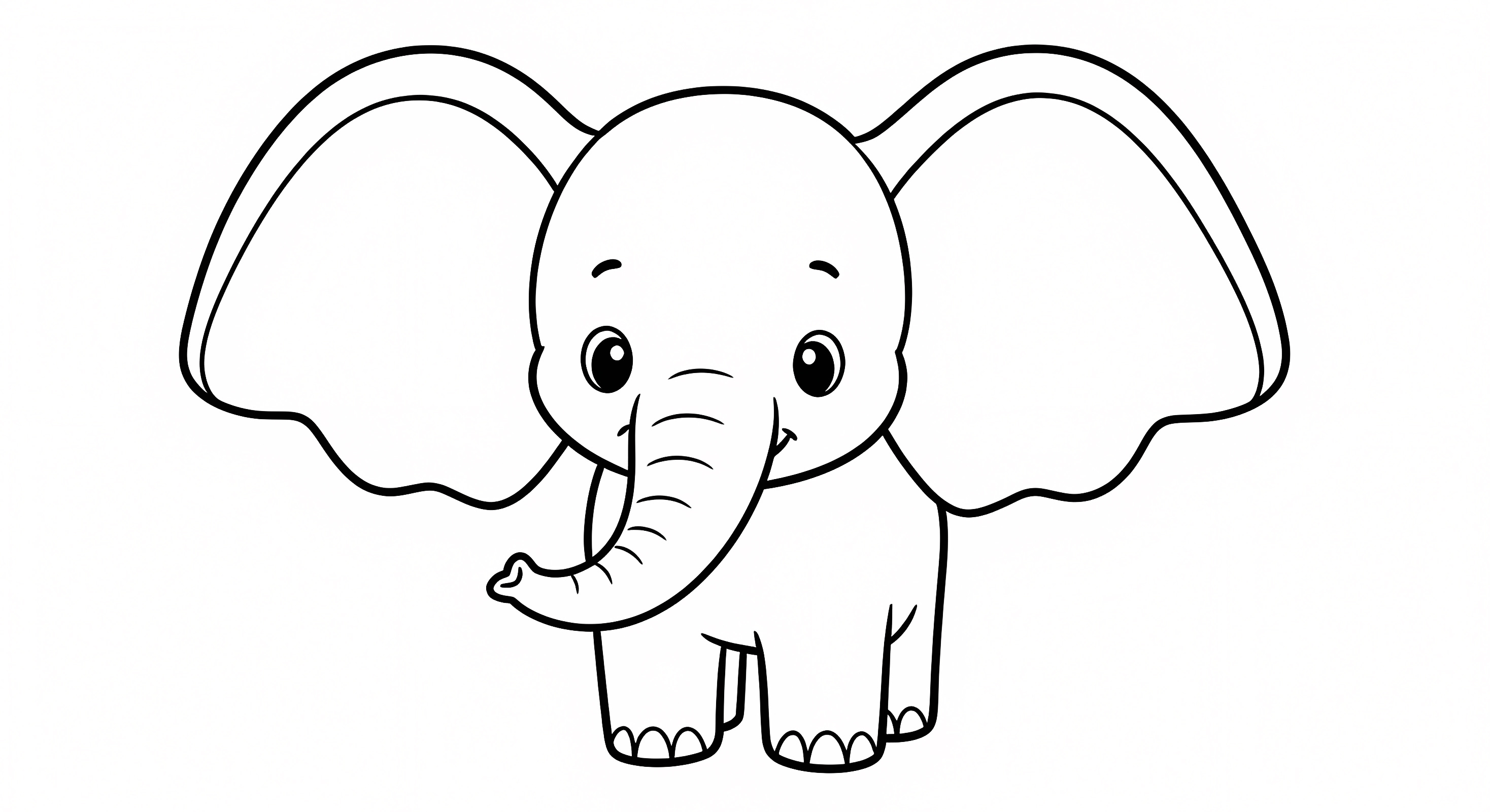 Éléphant à grosse tête — Coloriage à imprimer gratuit