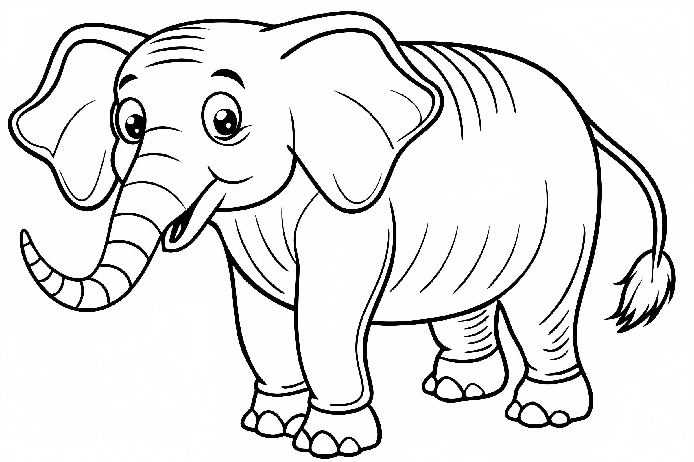 Éléphant drôle illustration — Coloriage à imprimer gratuit