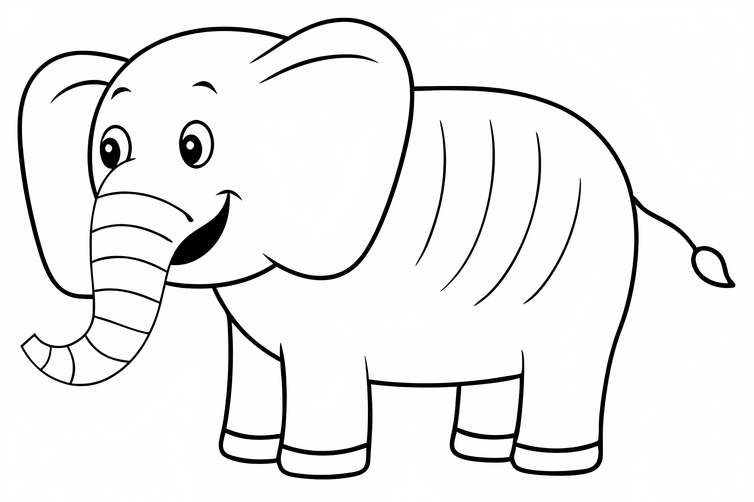Éléphant clipart art — Coloriage à imprimer gratuit