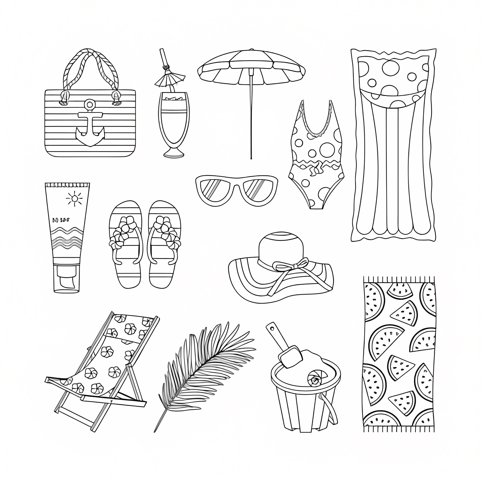 Flamingo at the sea — Free printable coloring page