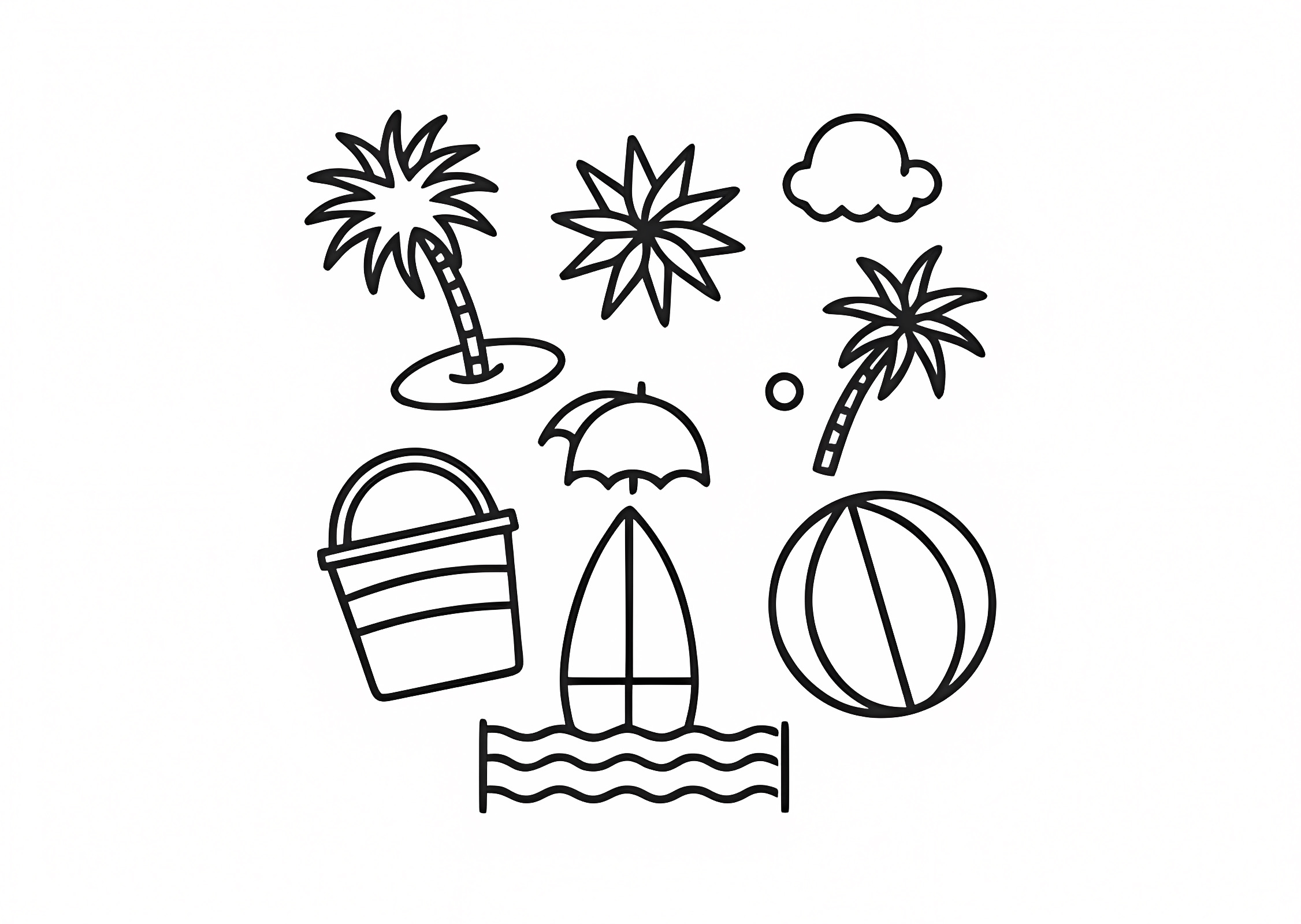 Starfish and seashells — Free printable coloring page