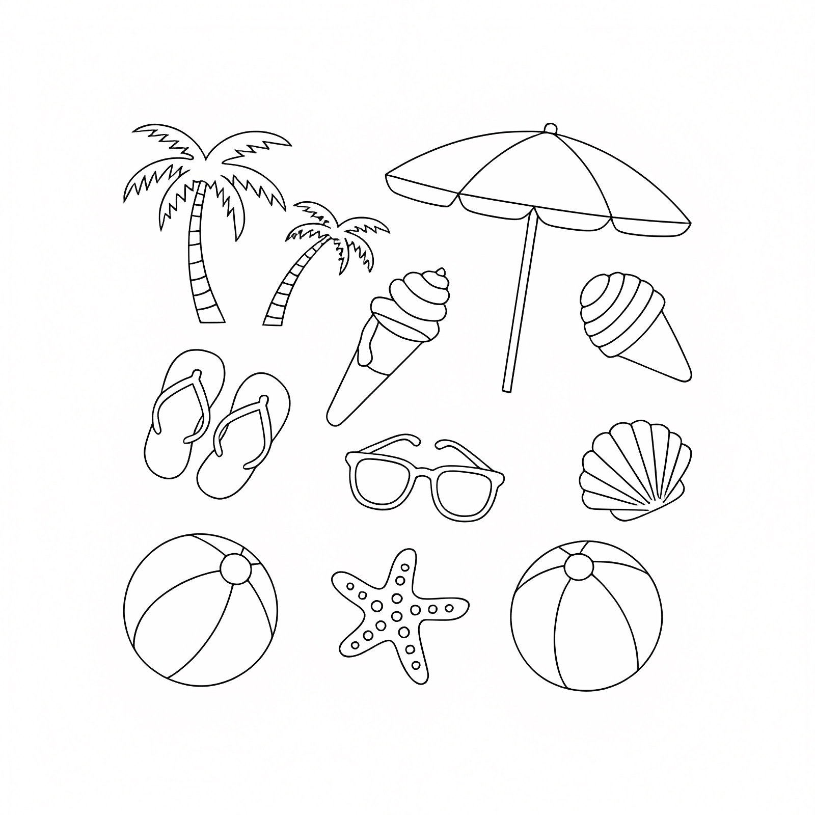 Summer picnic — Free printable coloring page