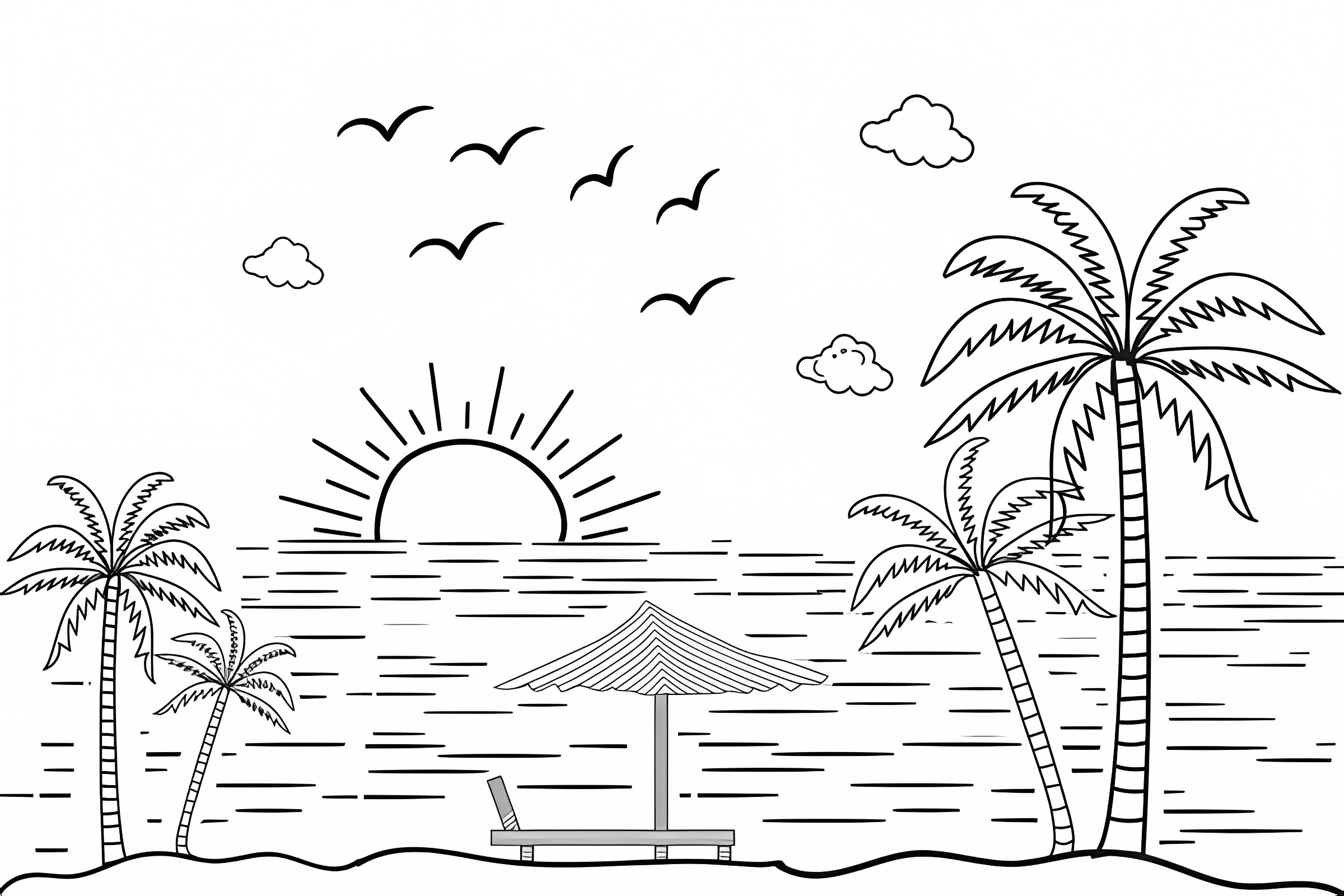 Flip flops and sunglasses — Free printable coloring page