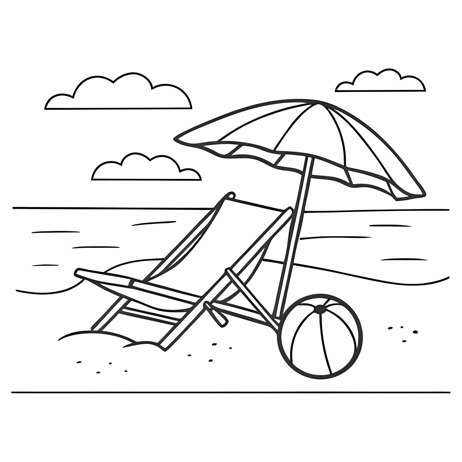Flamingo at the sea — Free printable coloring page
