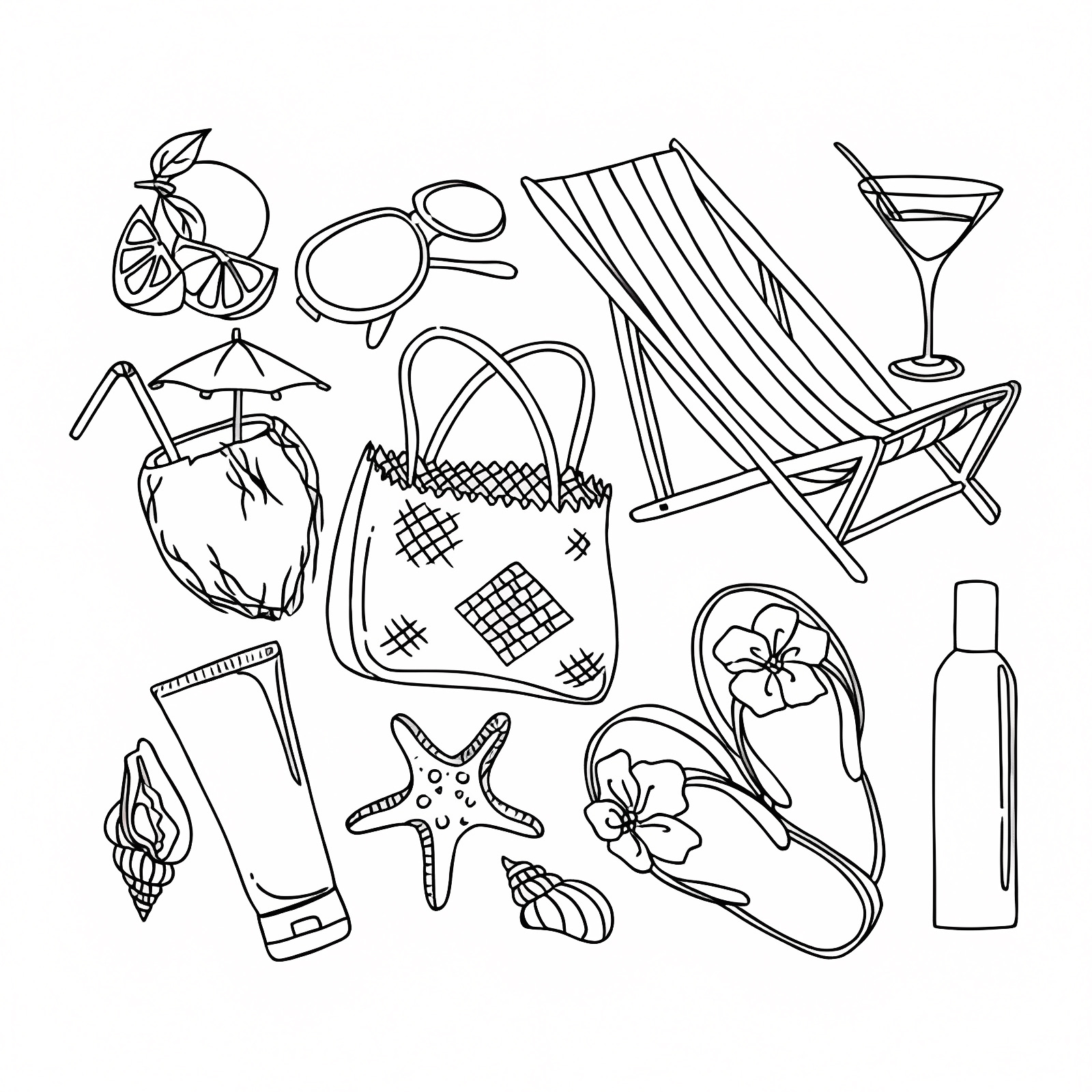 Summer picnic — Free printable coloring page