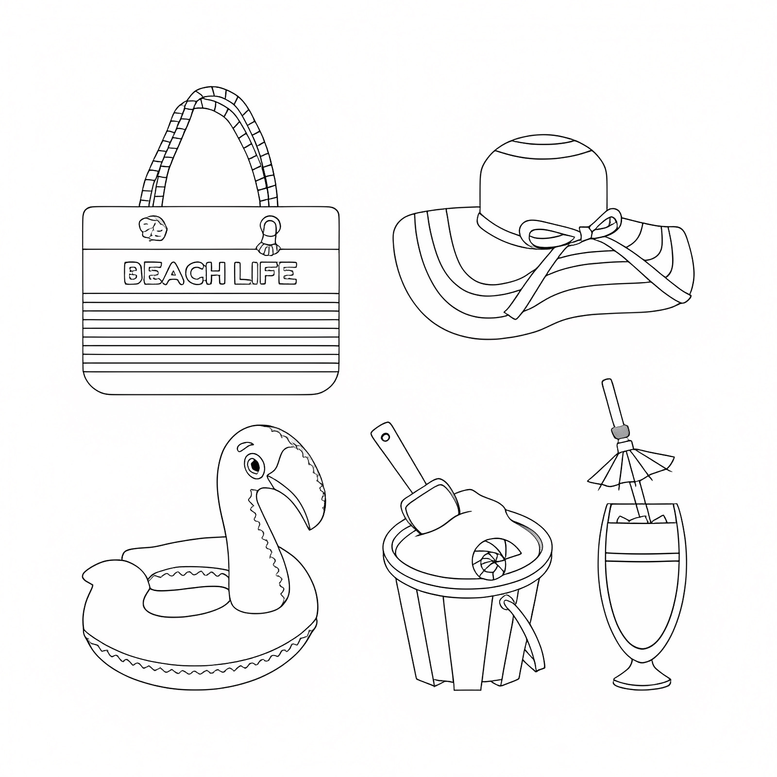 Tropical sunset beach — Free printable coloring page