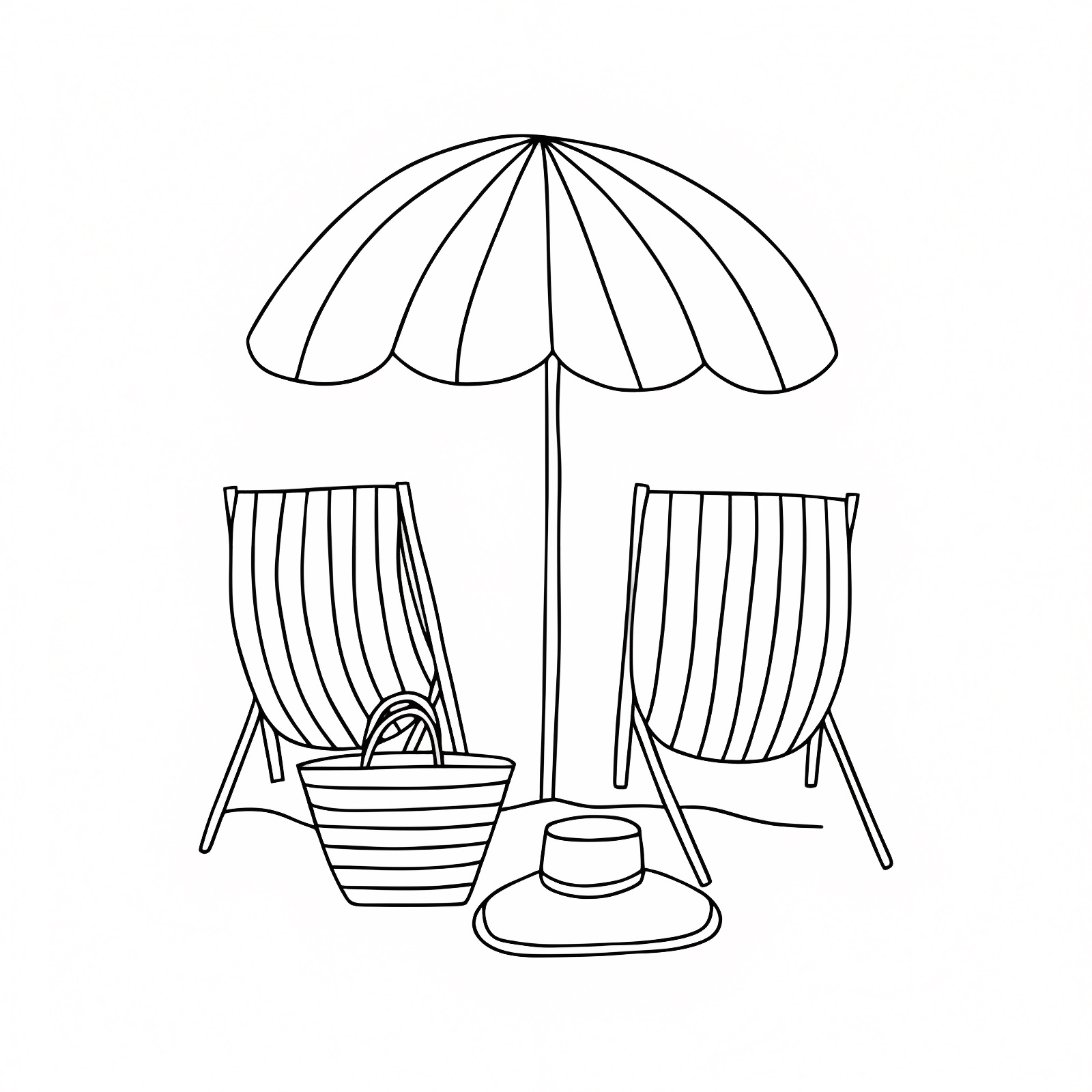 Fun beach toys — Free printable coloring page