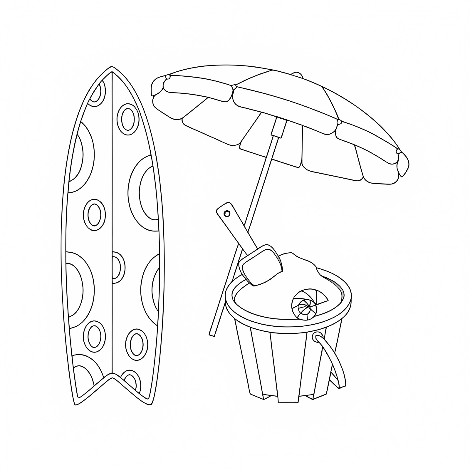 Sunny vacation — Free printable coloring page
