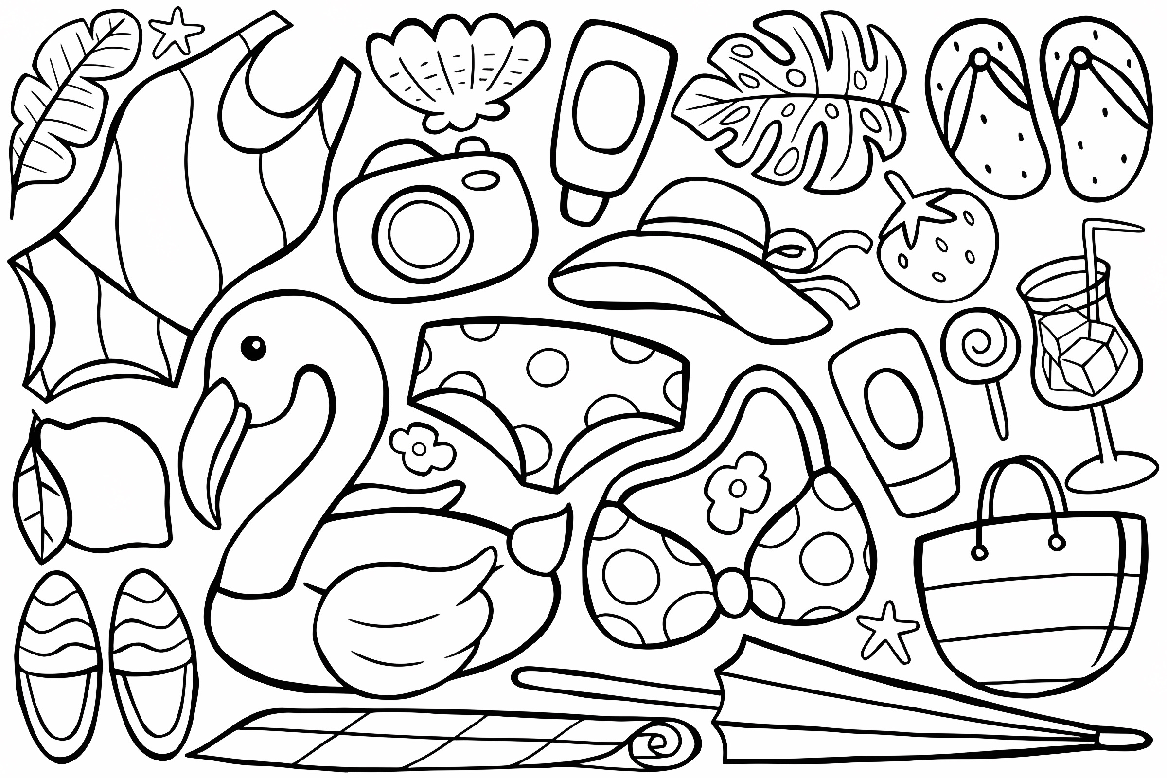 Sand castle on the beach — Free printable coloring page