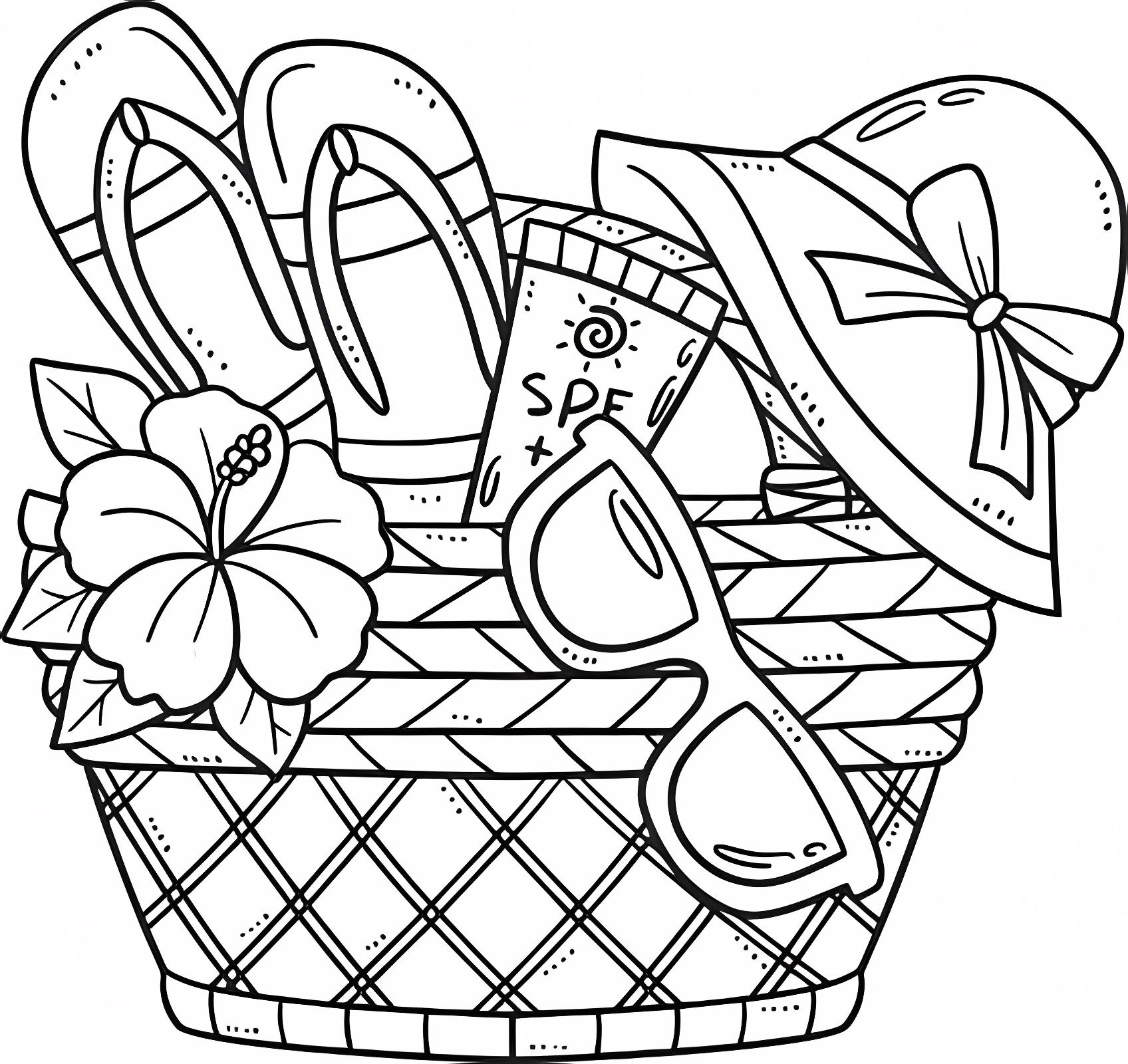 Starfish and seashells — Free printable coloring page