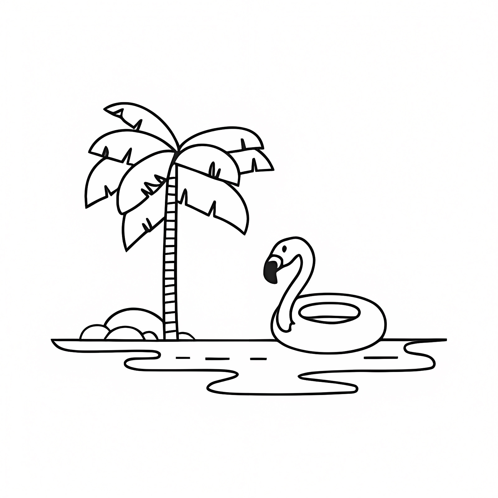 Sunny vacation — Free printable coloring page