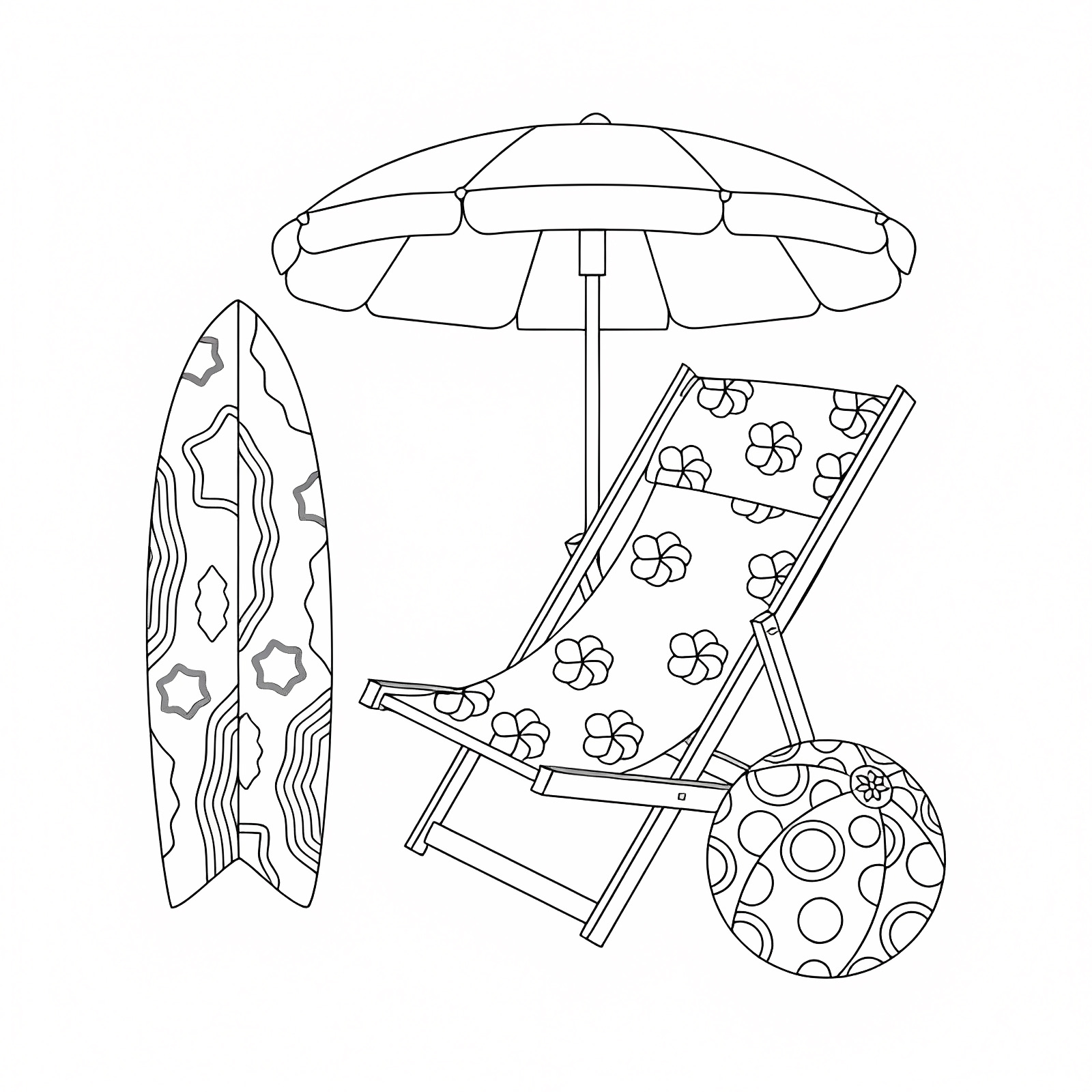Palm trees and hammock — Free printable coloring page