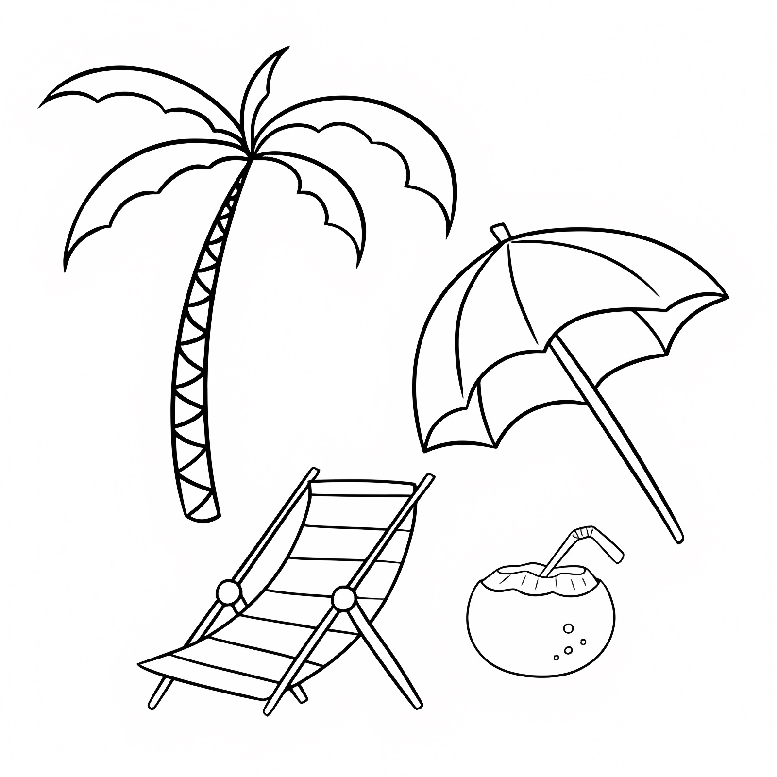 Sand castle on the beach — Free printable coloring page