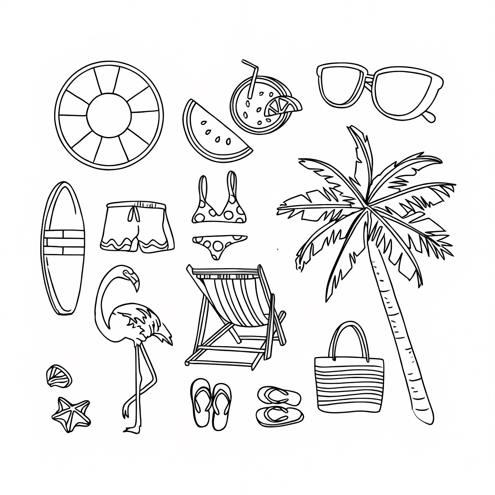 Summer picnic — Free printable coloring page
