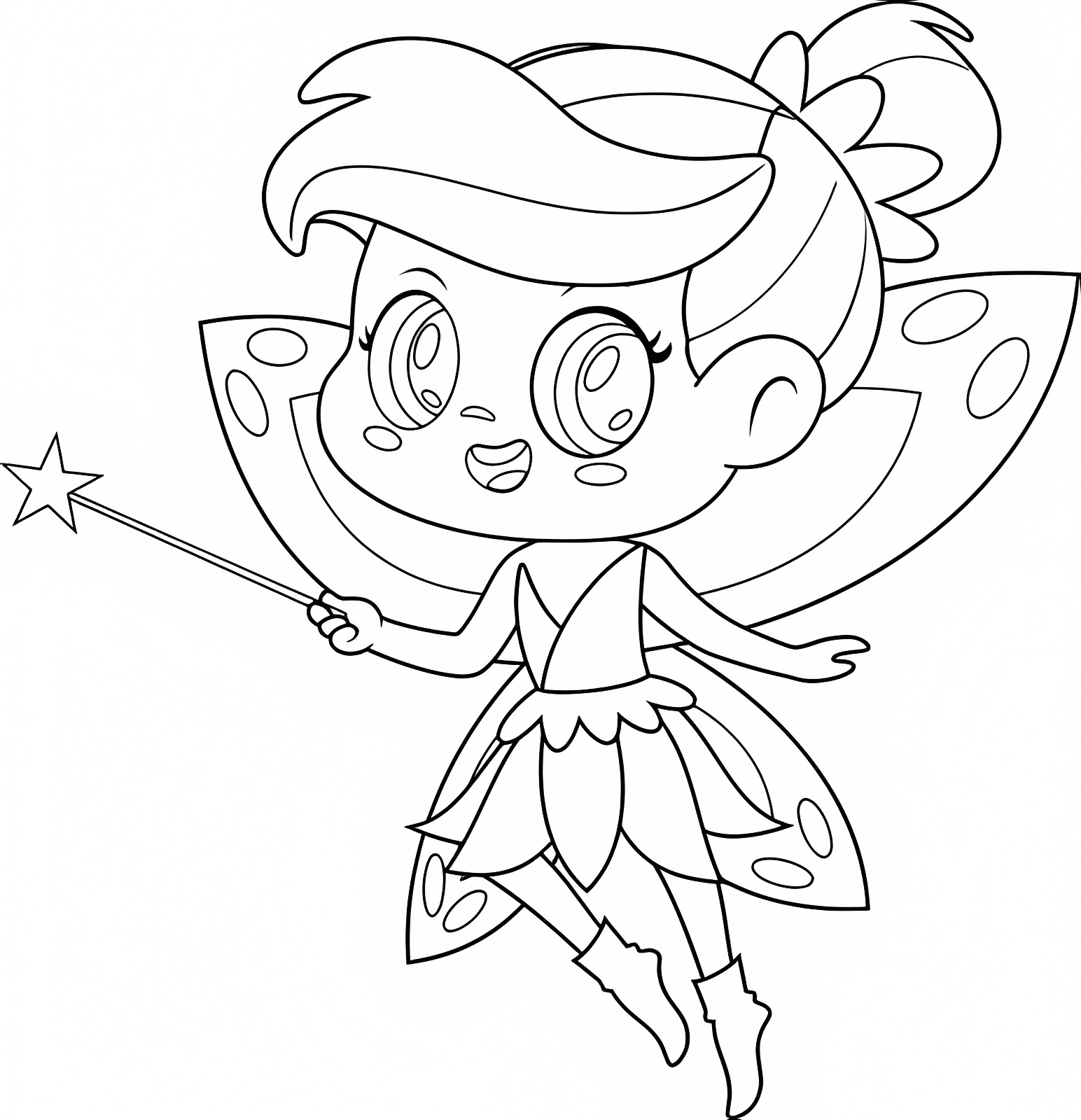 Fée des dents mignonne — Coloriage à imprimer gratuit