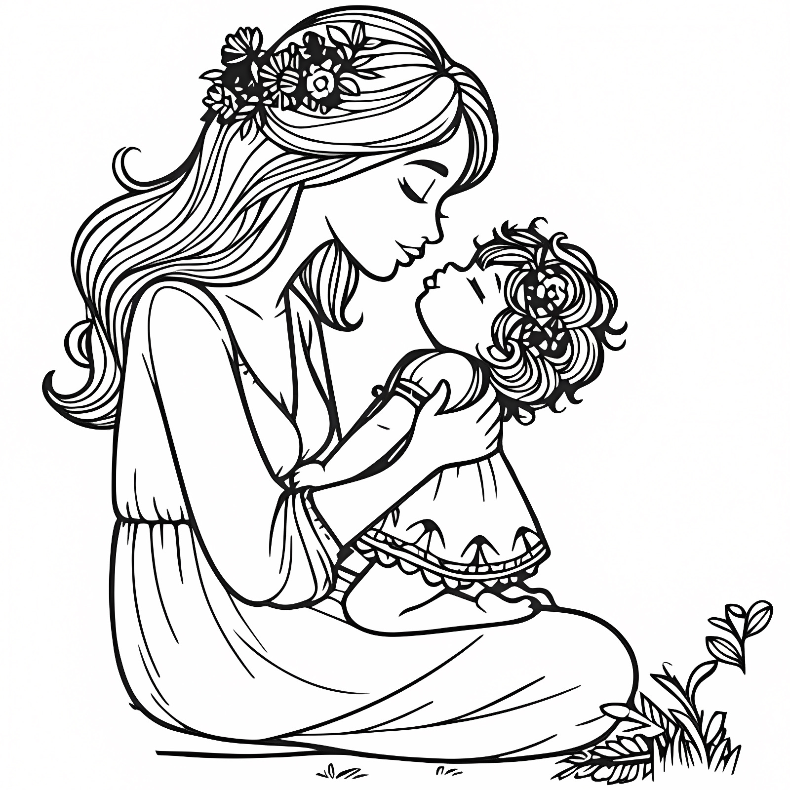 Bouquet de fleurs — Coloriage à imprimer gratuit