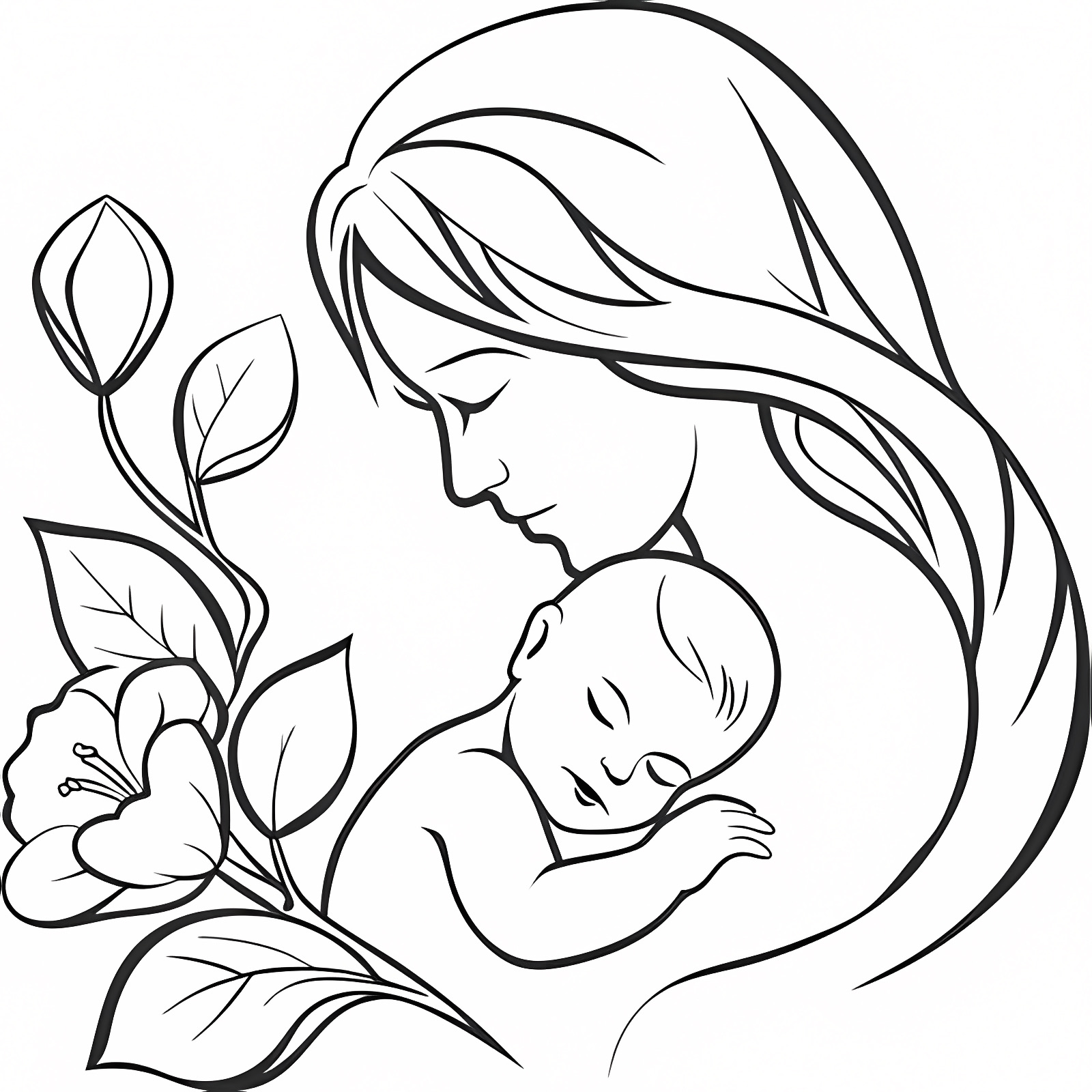 Fleurs pour maman — Coloriage à imprimer gratuit