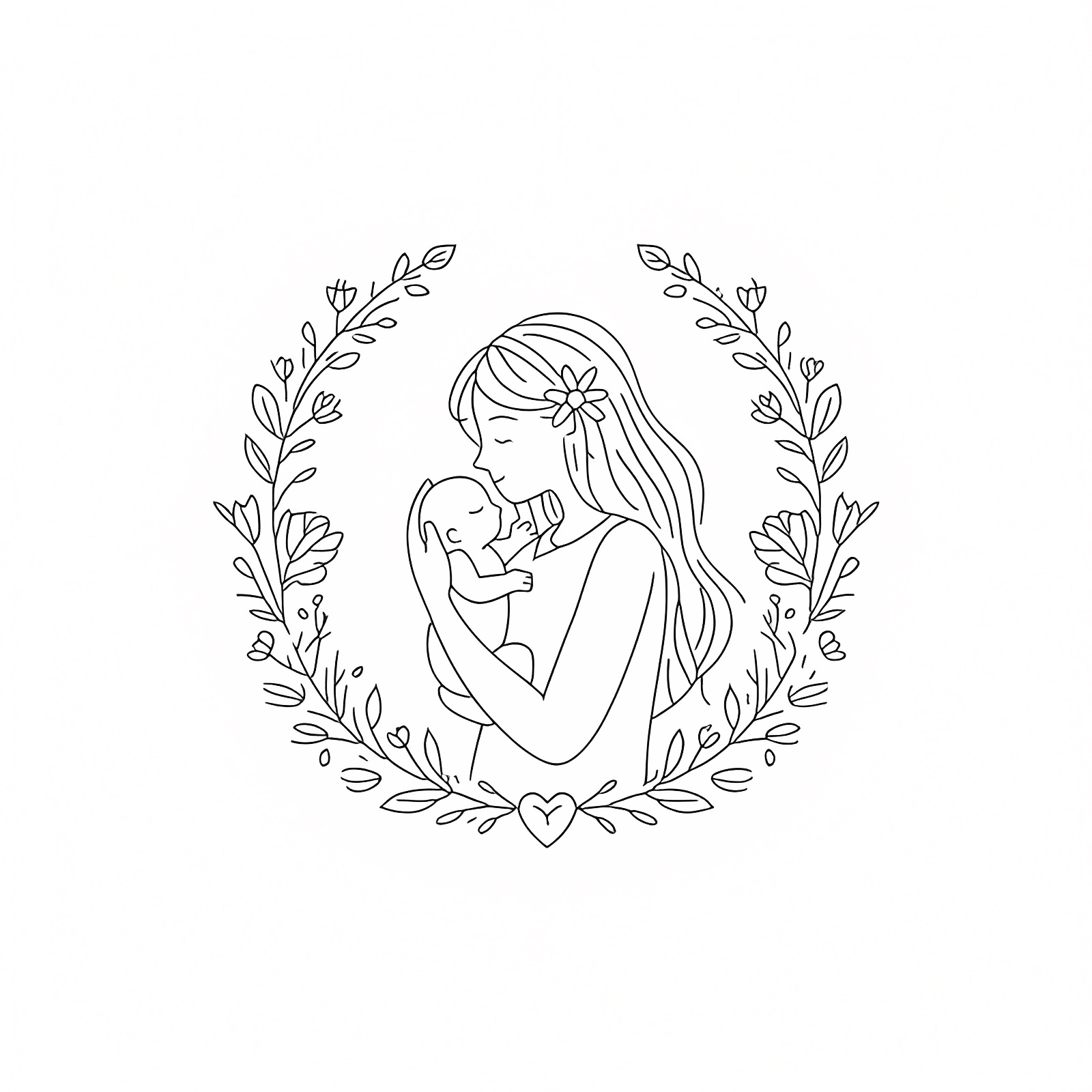 Fleurs pour maman — Coloriage à imprimer gratuit