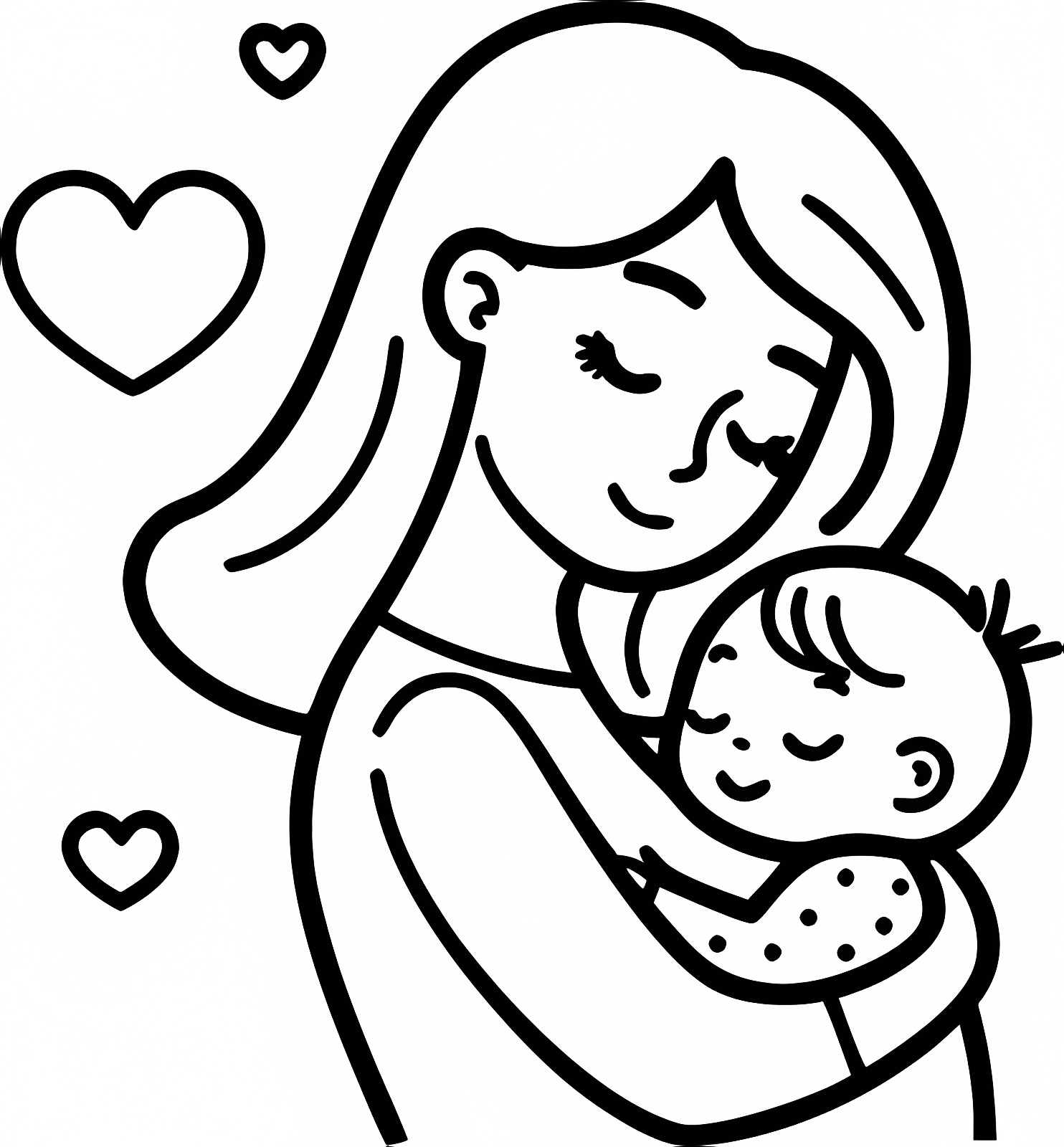 I love you mom — Free printable coloring page