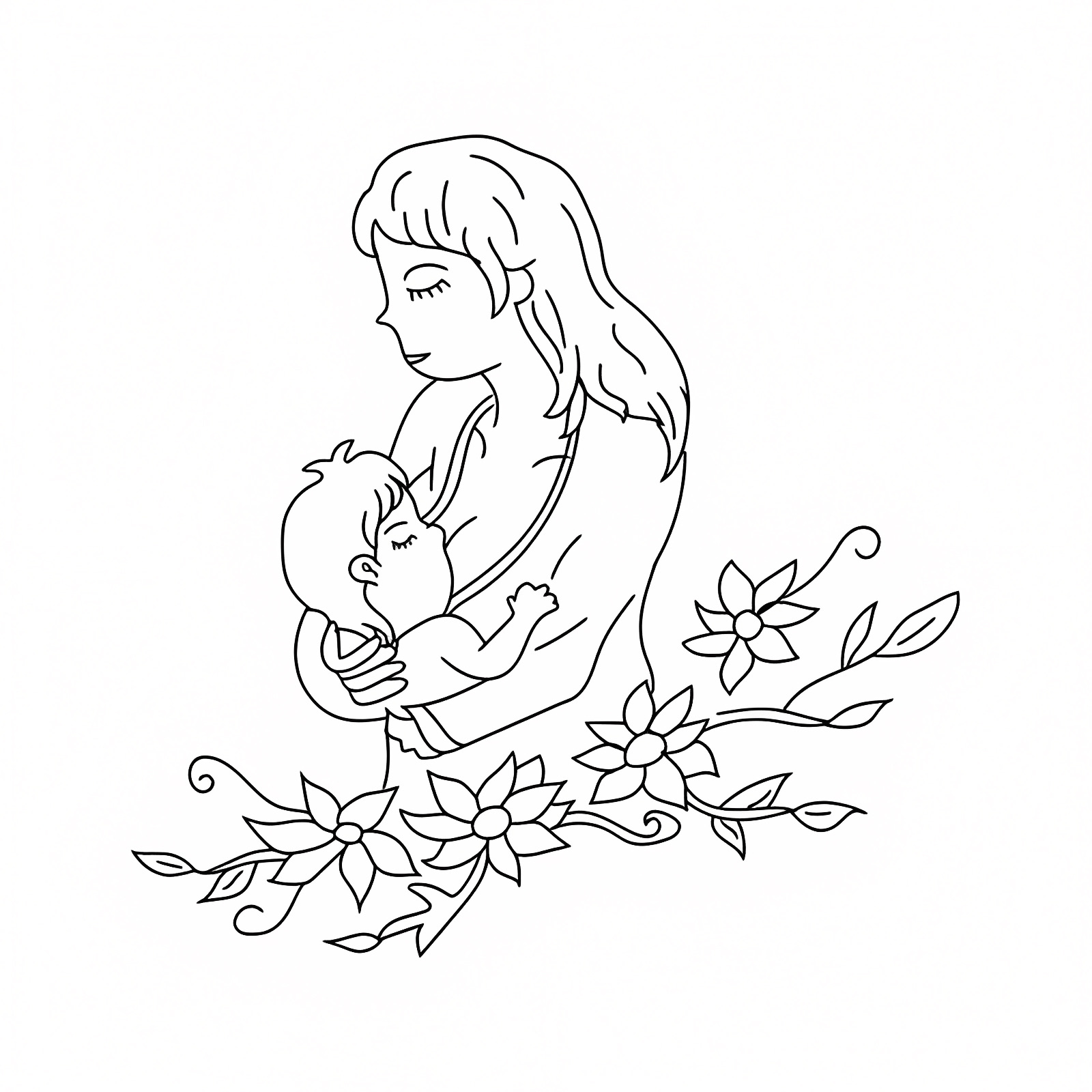 Cœur pour maman — Coloriage à imprimer gratuit