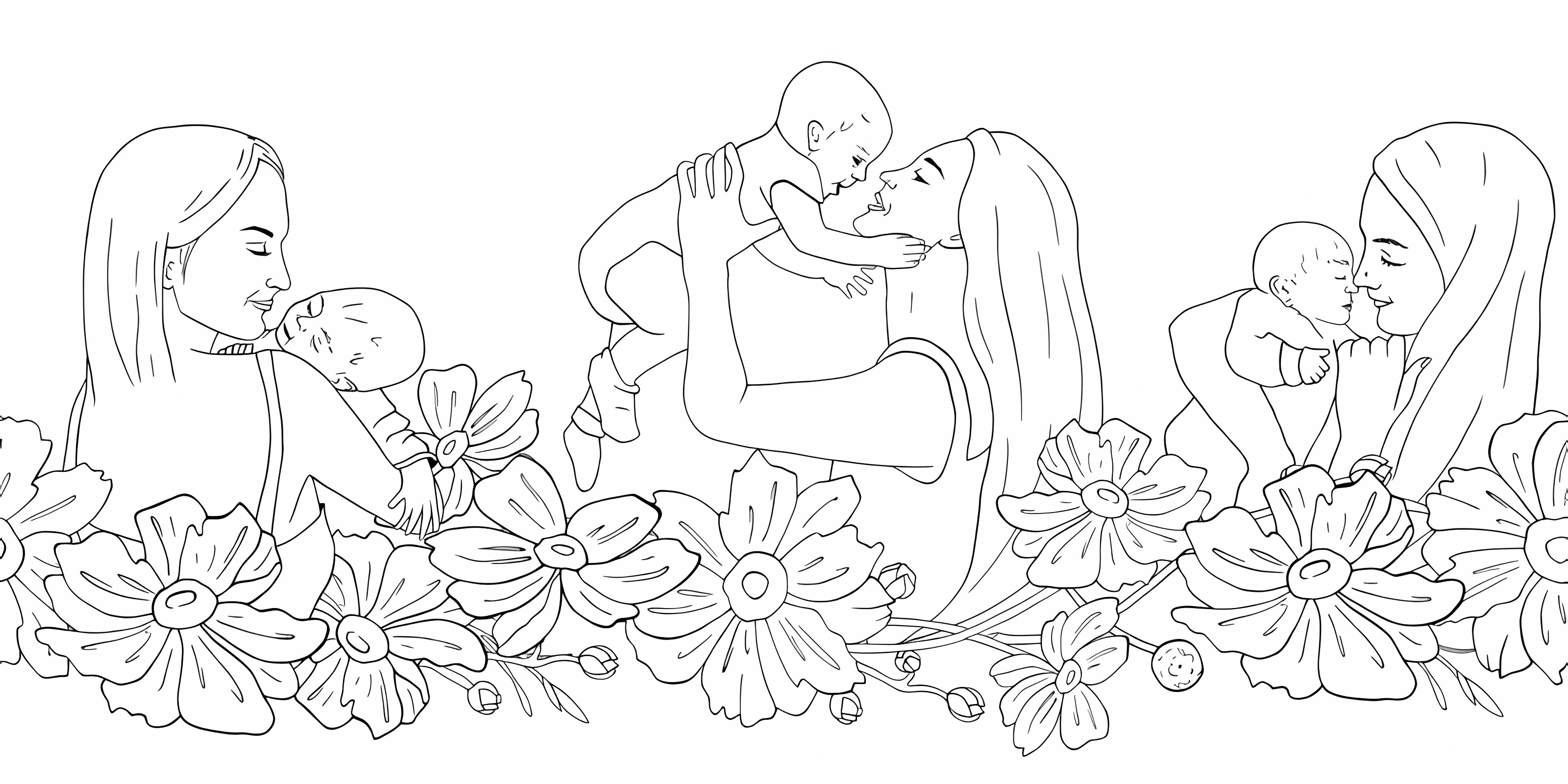 Bonne fête maman — Coloriage à imprimer gratuit