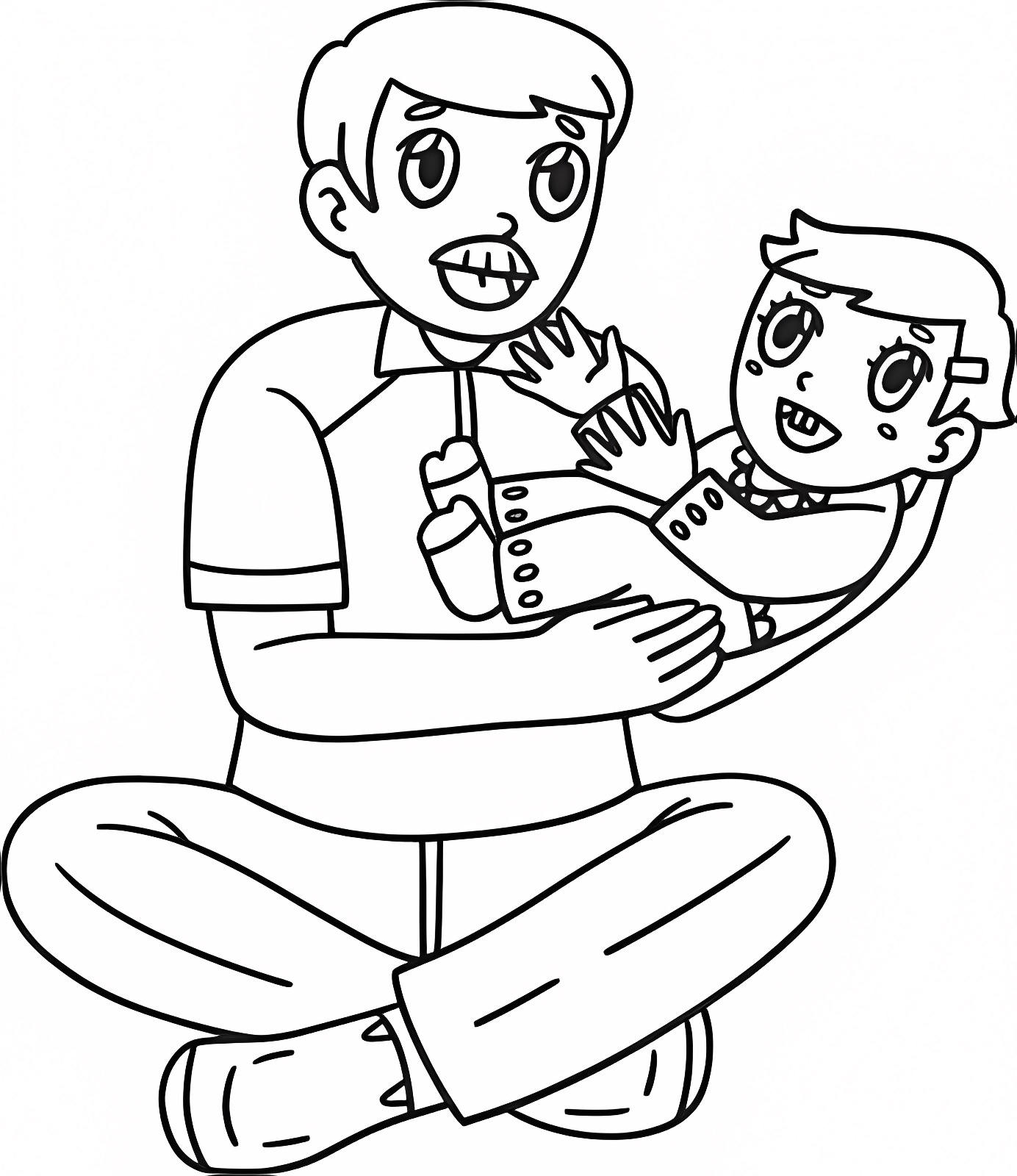 Papa champion — Coloriage à imprimer gratuit