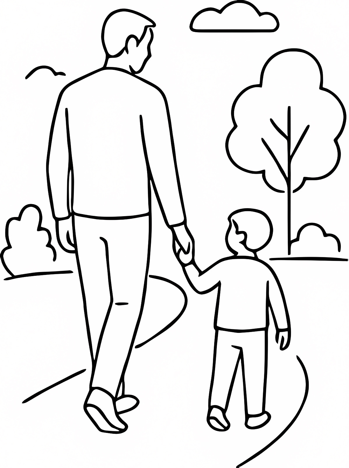 Papa héros — Coloriage à imprimer gratuit