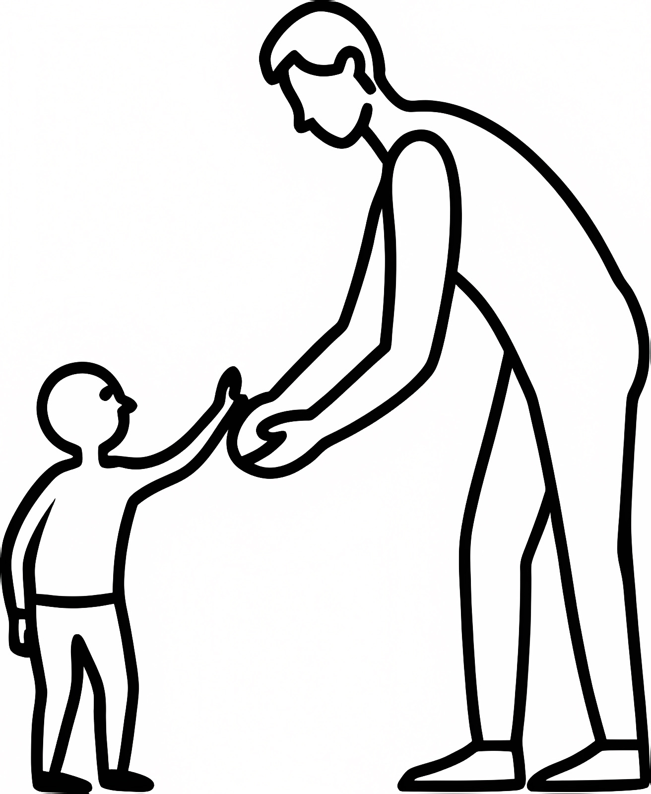 Dad and child — Free printable coloring page