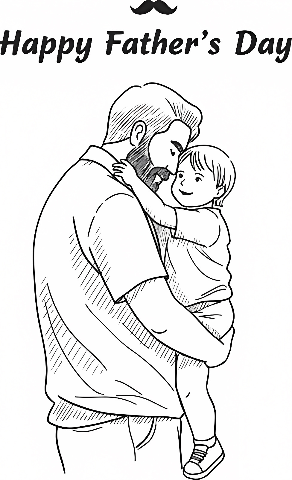 Dad and child — Free printable coloring page