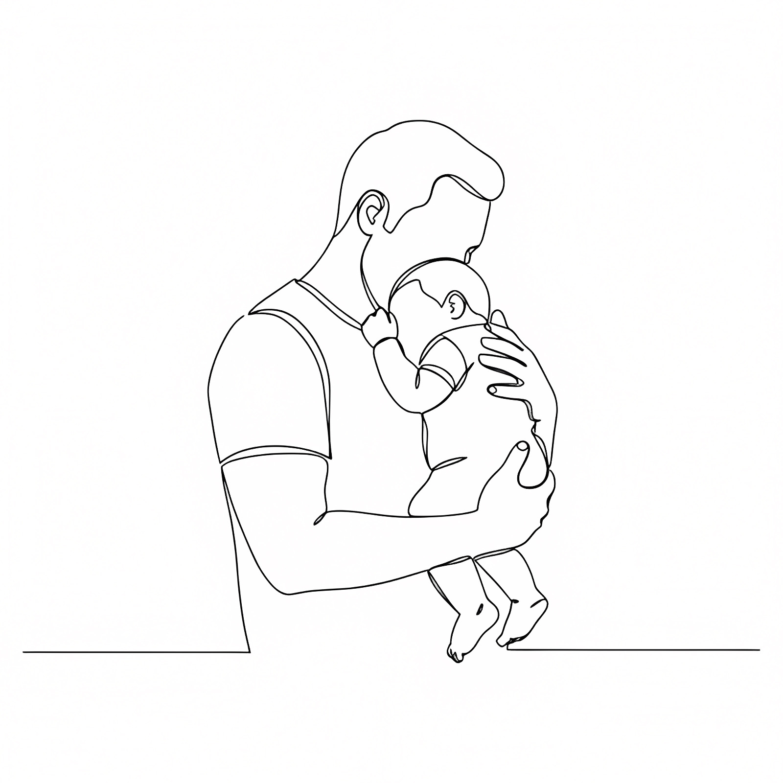 Papa champion — Coloriage à imprimer gratuit