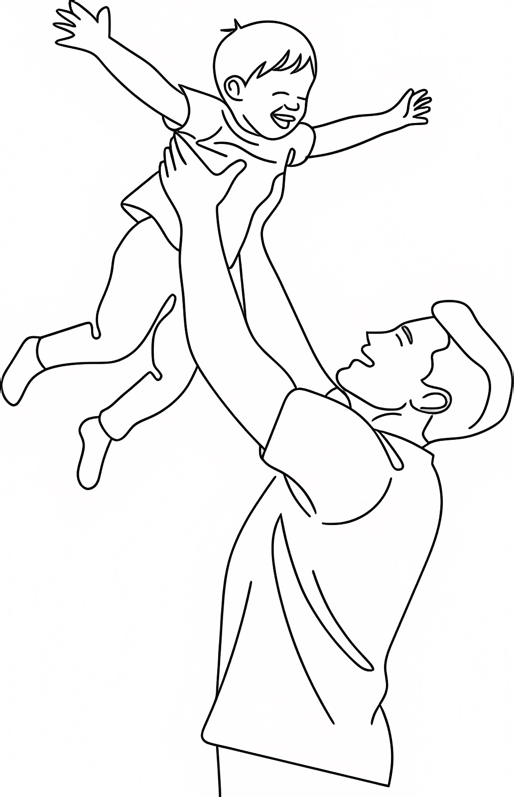 Papa héros — Coloriage à imprimer gratuit