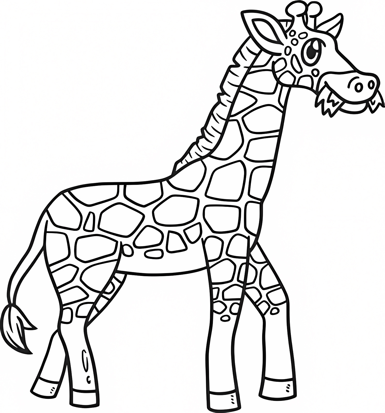 Girafe élégante — Coloriage à imprimer gratuit